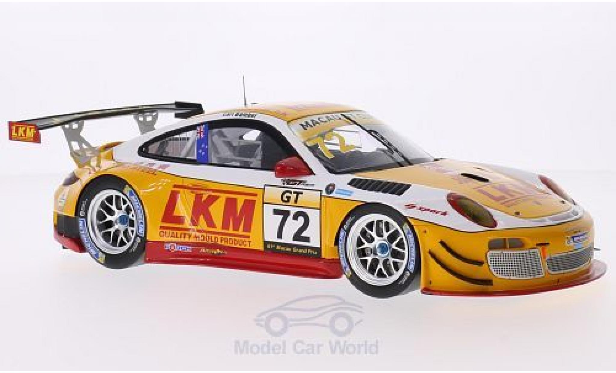 Porsche 991 GT3 R 1/18 Spark 911 (997) GT3 R No.72 LKM GT Asia Macau GT Cup 2014 E.Bamber diecast model cars