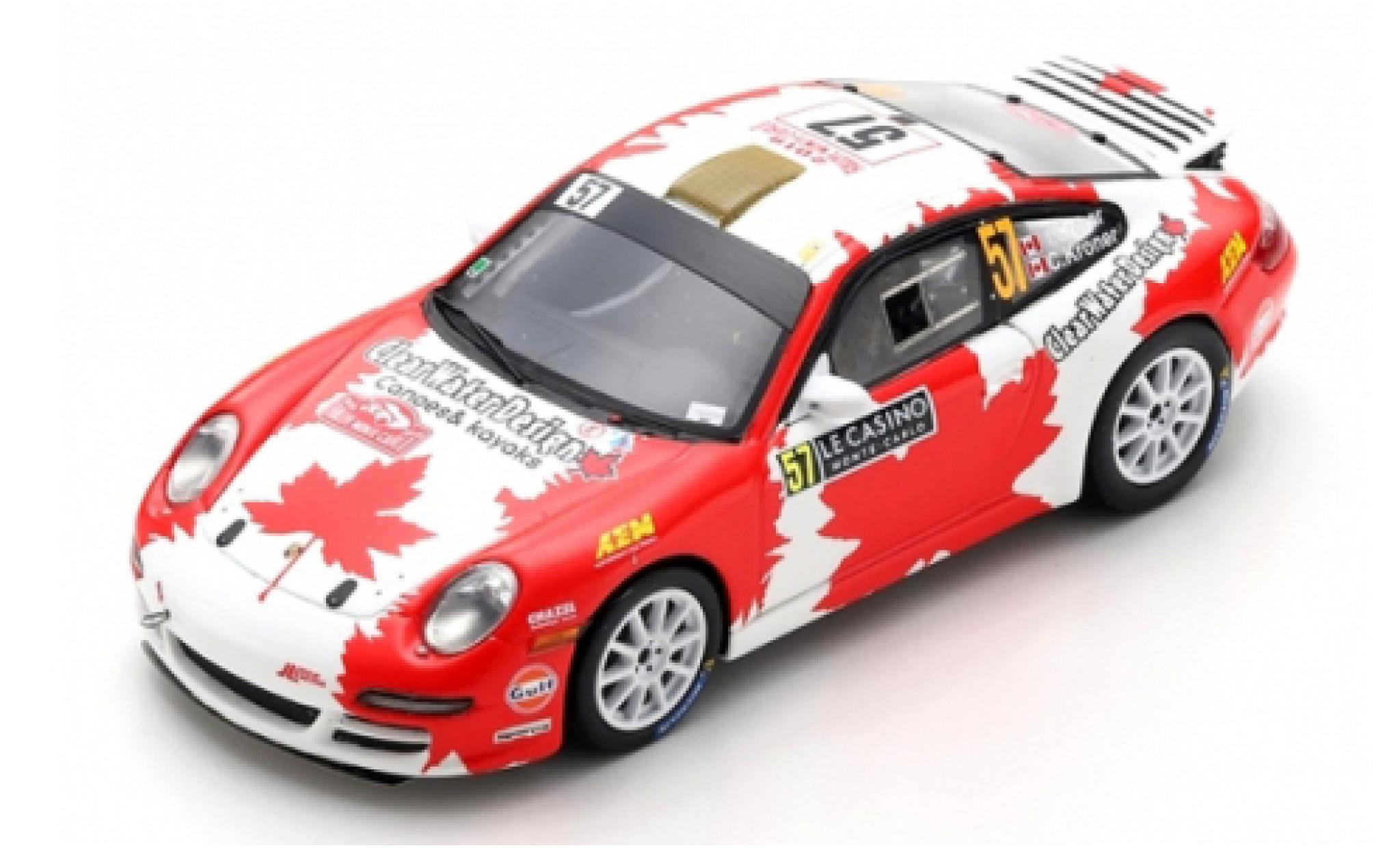 Porsche 992 1/43 Spark 911 Carrera RGT (997) No.57 ClearWater Design Racing Rally Monte Carlo 2019 I.Crerar/C.Kr&ouml;ner diecast model cars
