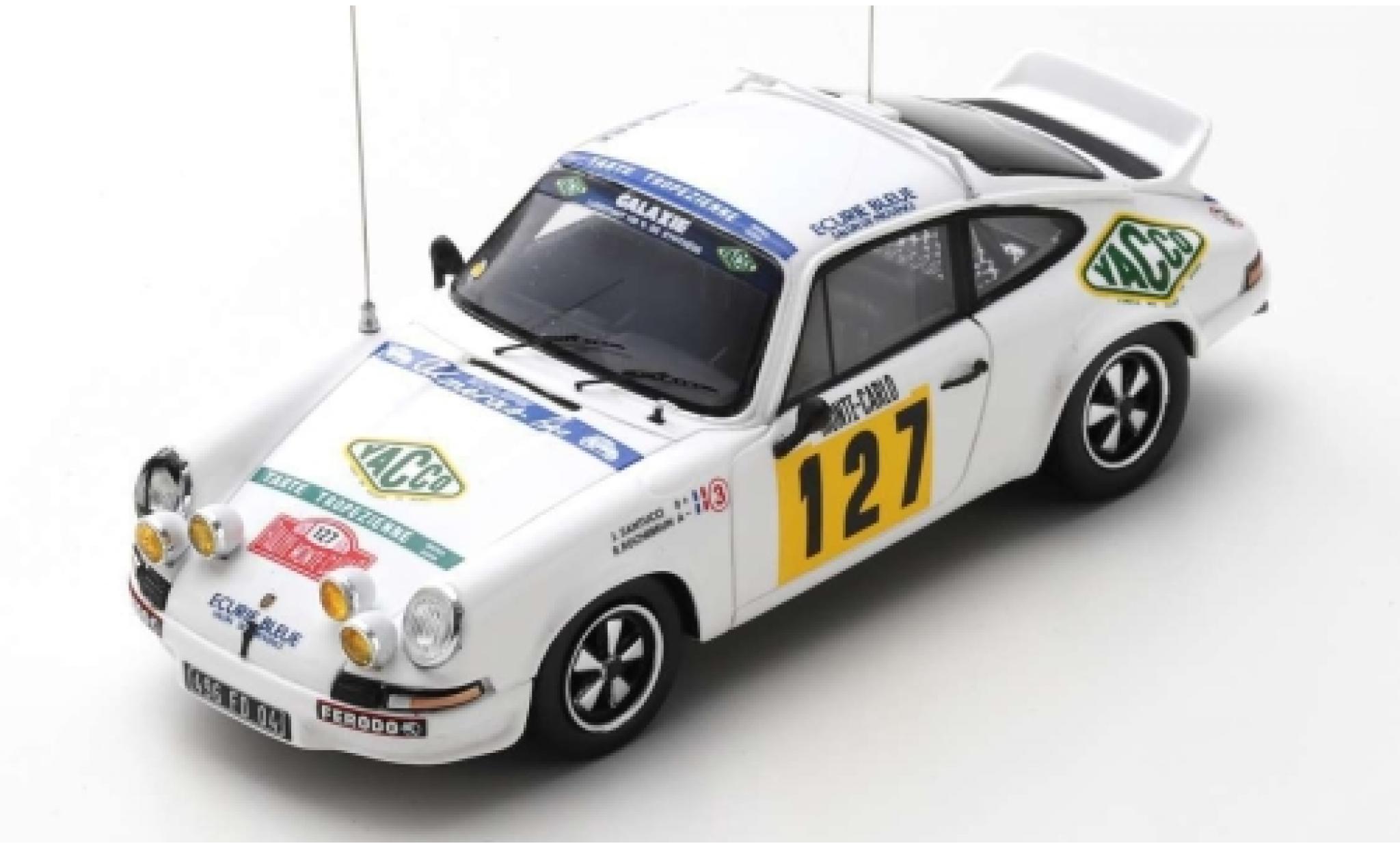 Porsche 930 RS 1/43 Spark 911 Carrera RS 2.7 No.127 Ecurie Bleue Yacco Rally WM Rally Monte Carlo 1978 J.J.Santucci/R.Rochebrun diecast model cars