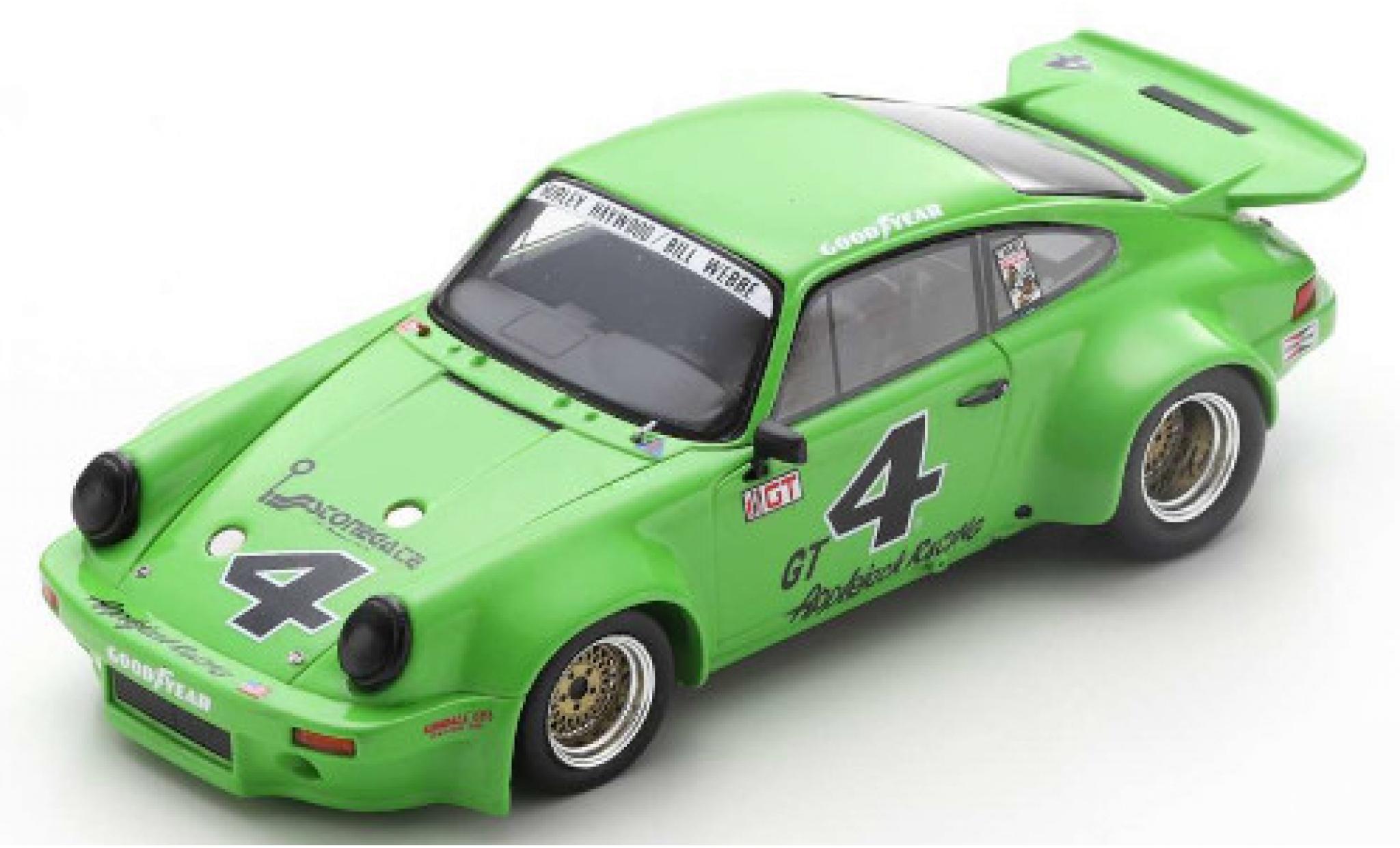Porsche 930 RSR 1/43 Spark 911 Carrera RSR 3.0 No.4 Applejack Racing IMSA GT Laguna Seca 1974 H.Haywood/B.Webbe diecast model cars