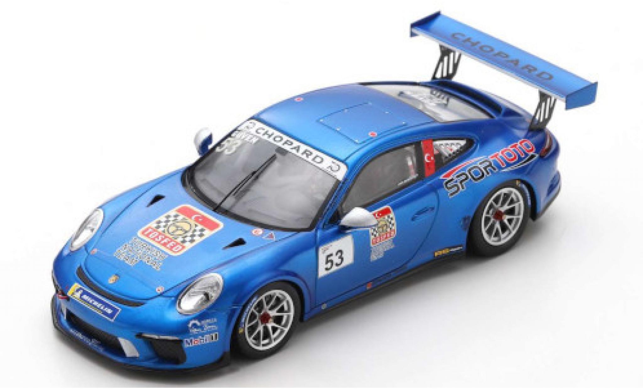 Porsche 991 GT3 Cup 1/43 Spark 911 GT3 Cup () No.53 Turkish National Team Carrera Cup France 2018 A.G&uuml;ven diecast model cars