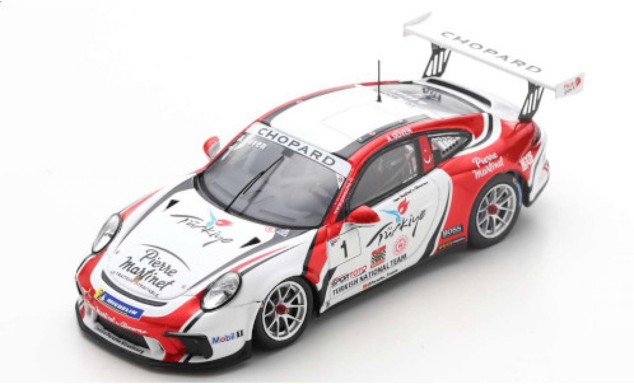 Porsche 992 GT3 1/43 Spark 911 GT3 Cup (997) No.1 Turkish National Team Chopard Carrera Cup France 2019 A.G&uuml;ven diecast model cars