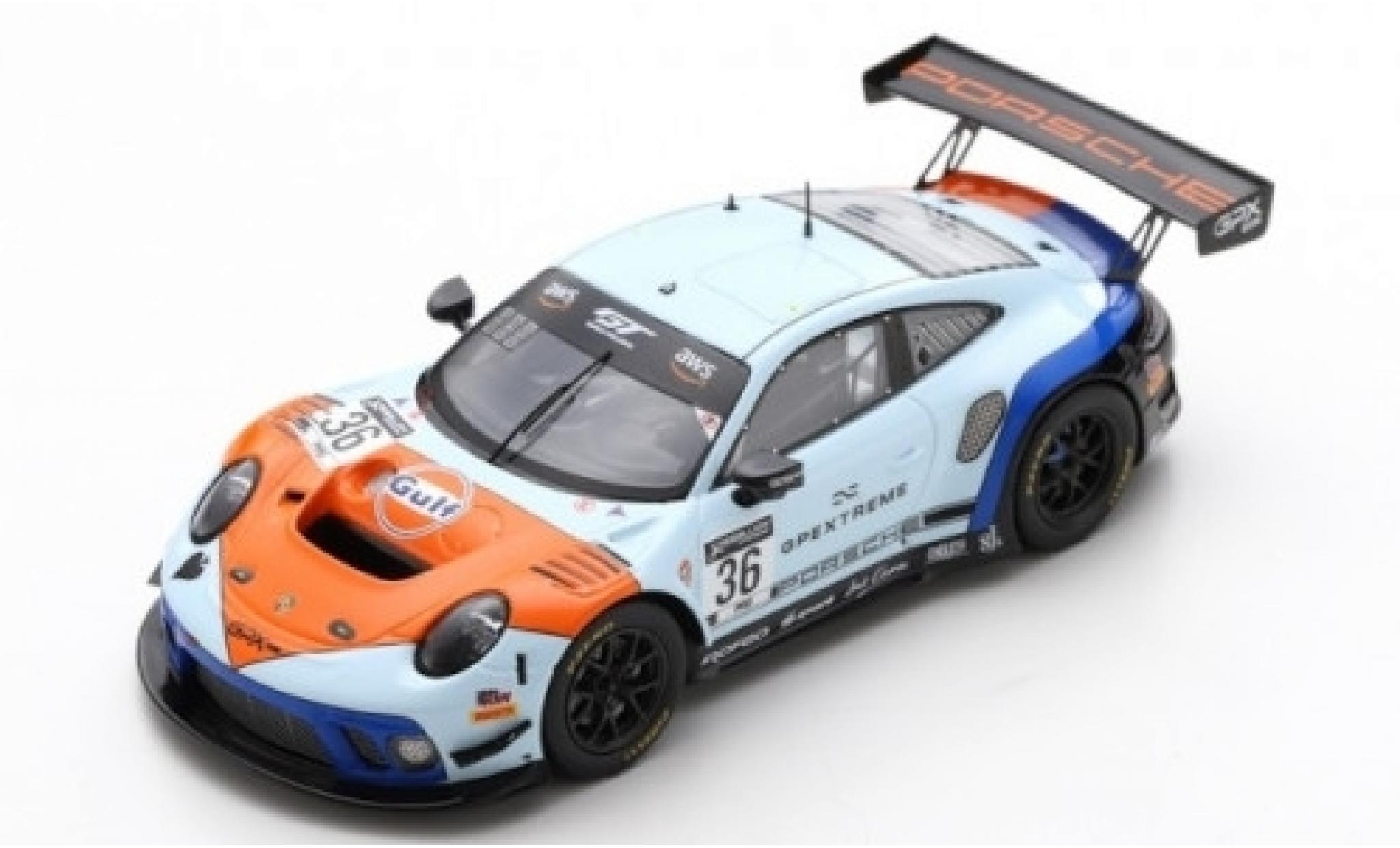 Porsche 992 GT3 R 1/43 Spark 911 GT3 R (991.2) No.36 GPX Racing Gulf 2019 The Spade diecast model cars