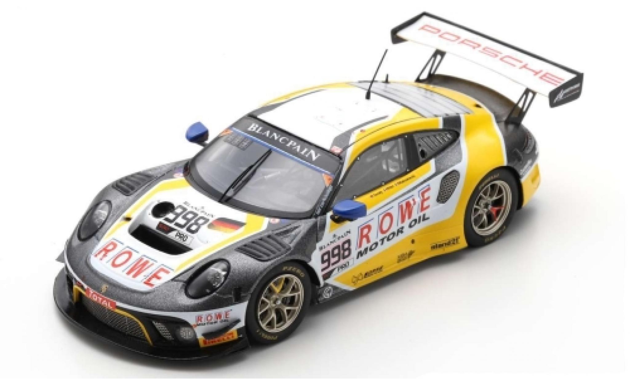 Porsche 992 GT3 R 1/43 Spark 911 GT3 R (991) No.998 ROWE Racing 24h Spa 2019 F.Makowiecki/P.Pilet/N.Tandy diecast model cars