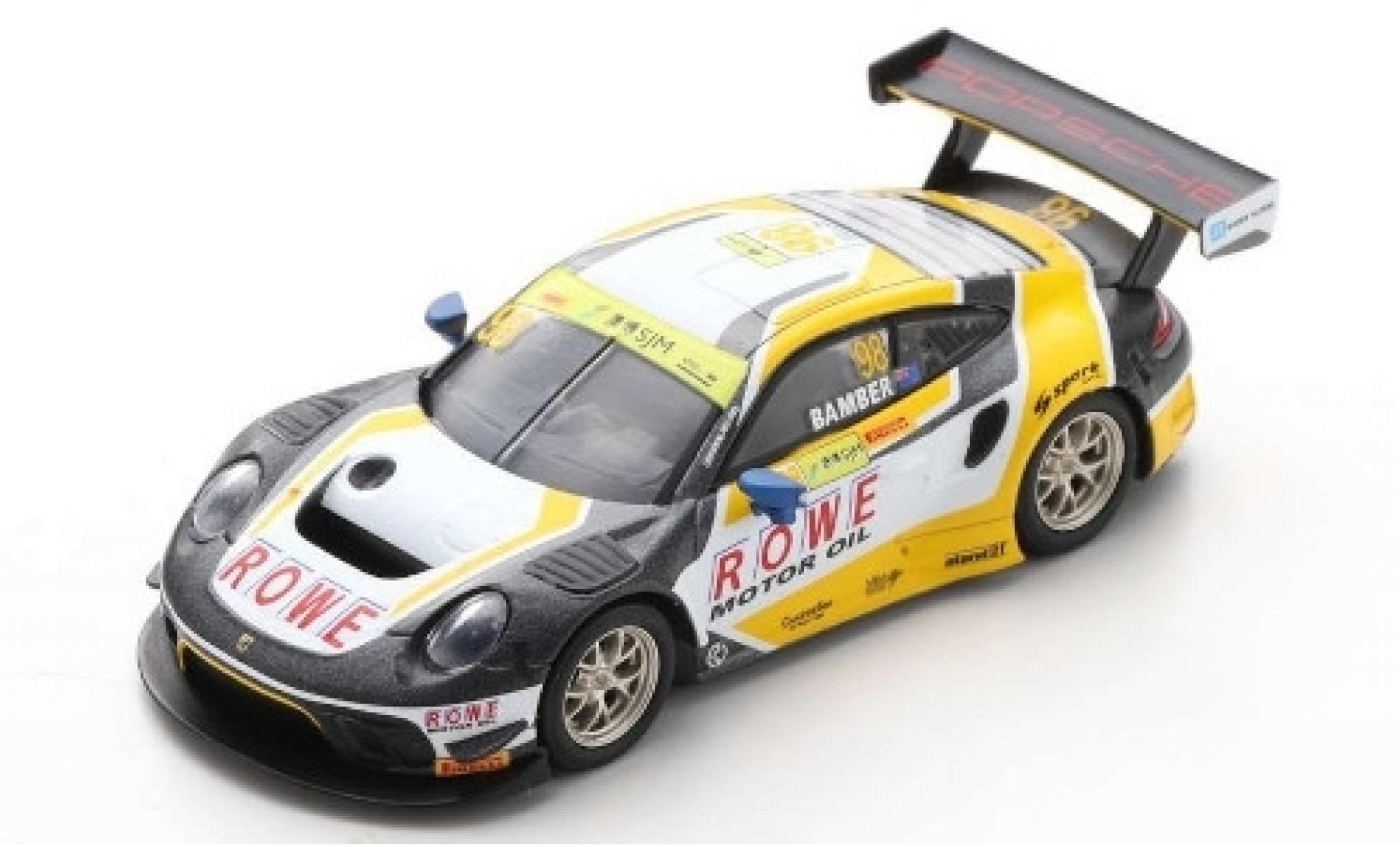 Porsche 992 GT3 R 1/43 Spark 911 GT3 R No.98 ROWE Racing Fia GT World Cup Macau 2019 E.Bamber diecast model cars