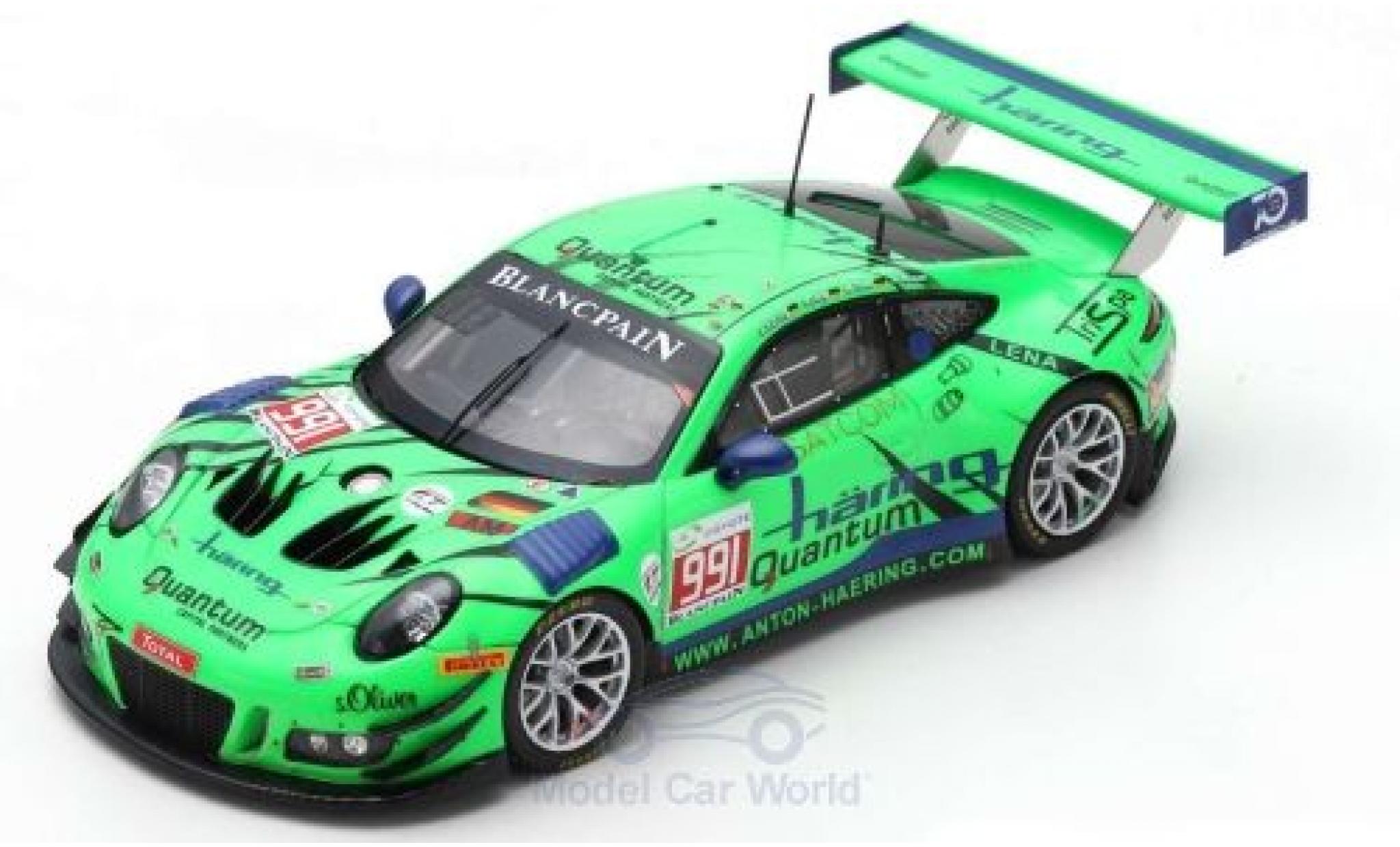 Porsche 991 GT3 R 1/43 Spark 911 GT3 R No. Herberth Motorsport 24h Spa 2018 J.H&auml;ring/S.G&ouml;rig/W.Triller/A.Renauer diecast model cars