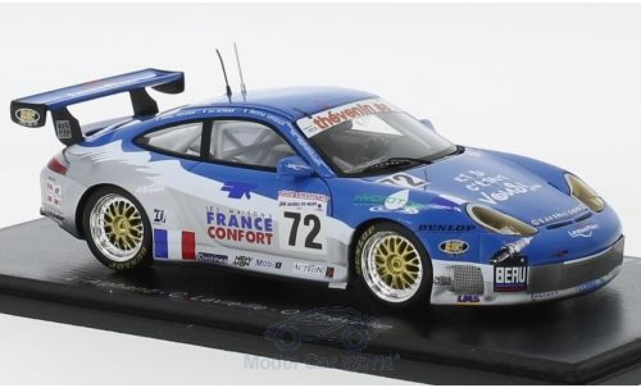 Porsche 996 GT3 RS 1/43 Spark 911 GT3 RS No.72 24h Le Mans 2002 L.Alphand/C.Lavieille/O.Thevenin diecast model cars