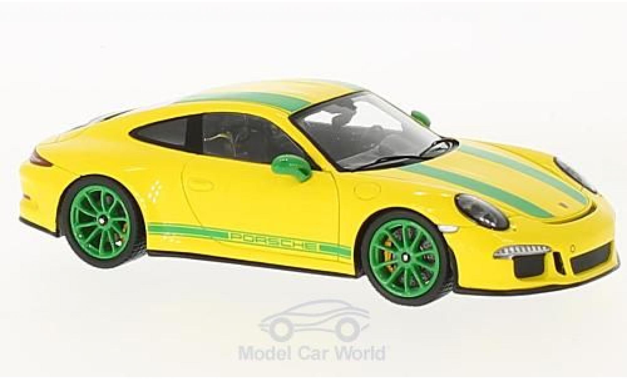 Porsche 991 R 1/43 Spark 911 R yellow/green 2017 diecast model cars