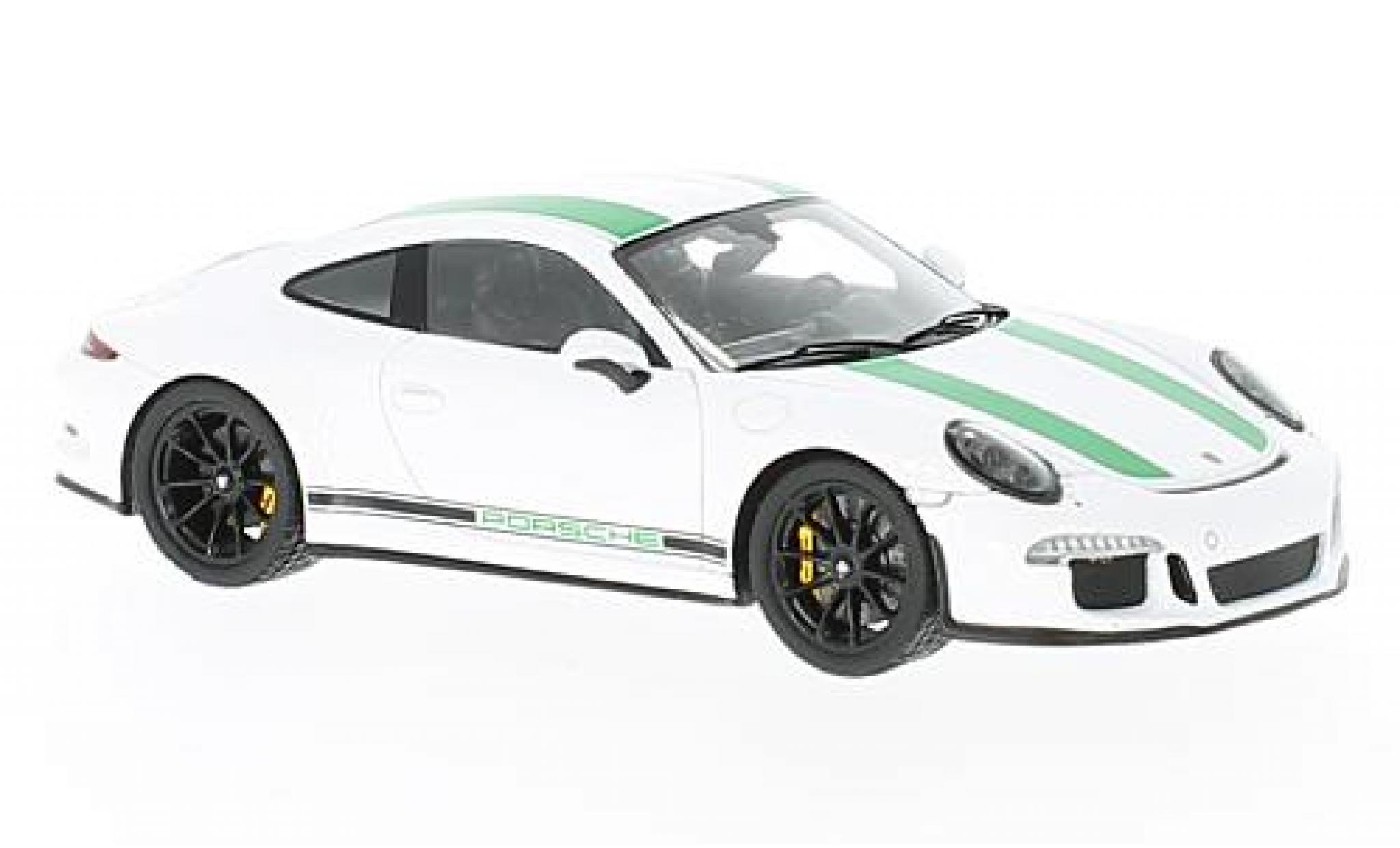 Porsche 991 R 1/43 Spark 911 R white/green 2017 diecast model cars