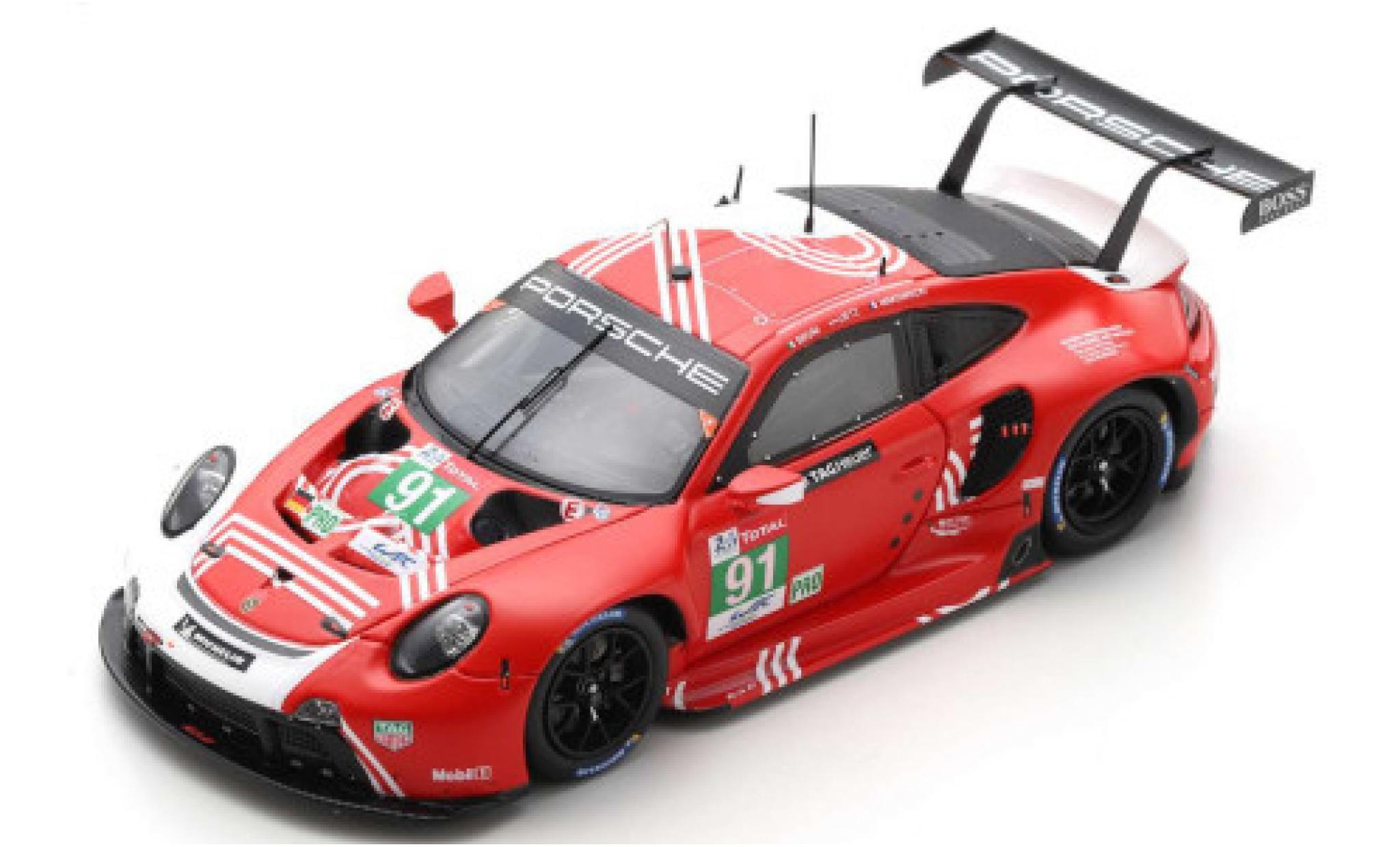 Porsche 992 RSR 1/43 Spark 911 RSR-19 No.91 GT Team 24h Le Mans 2020 G.Bruni/R.Lietz/F.Makowiecki diecast model cars