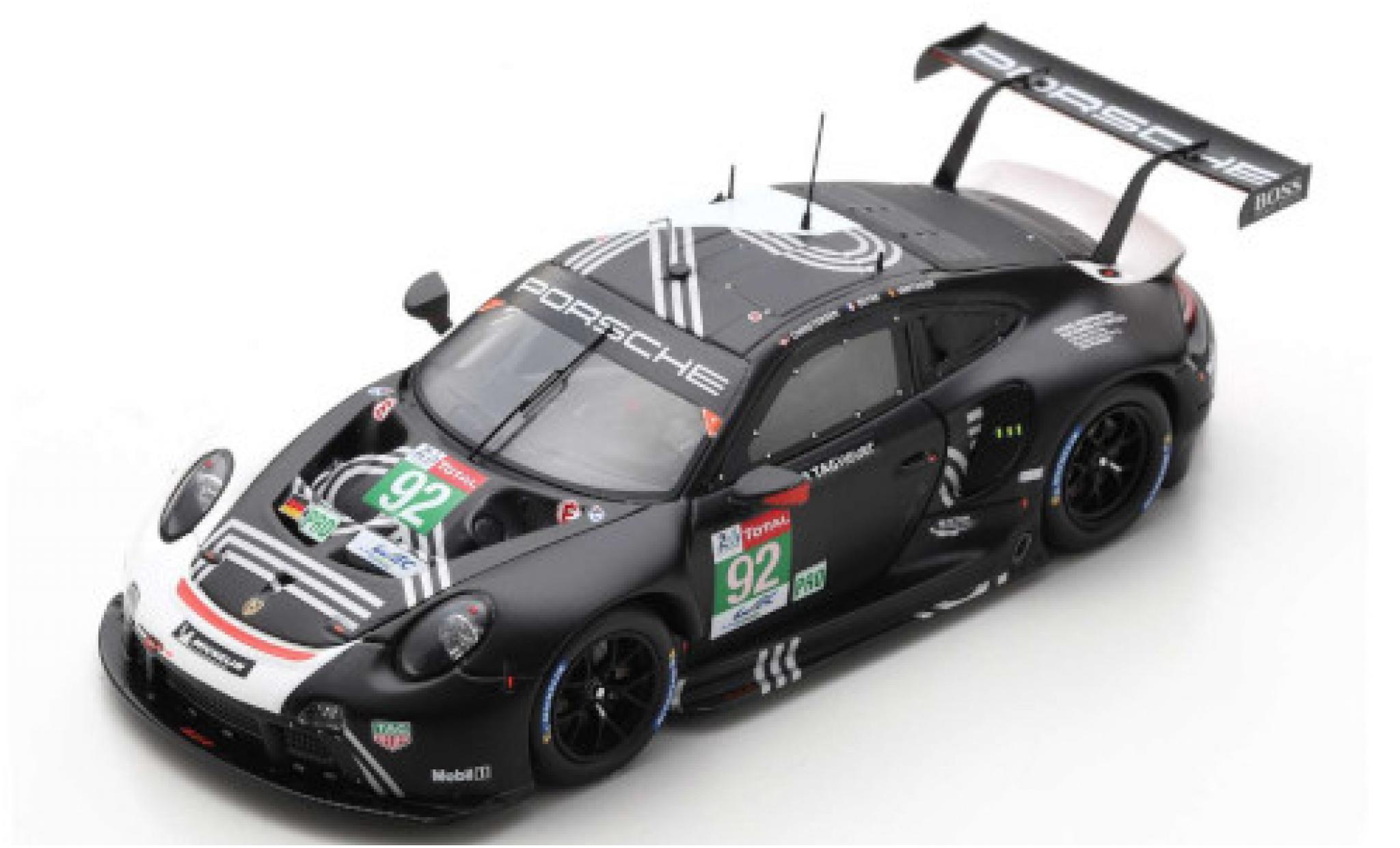 Porsche 992 RSR 1/43 Spark 911 RSR-19 No.92 GT Team 24h Le Mans 2020 M.Christensen/K.Estre/L.Vanthoor diecast model cars