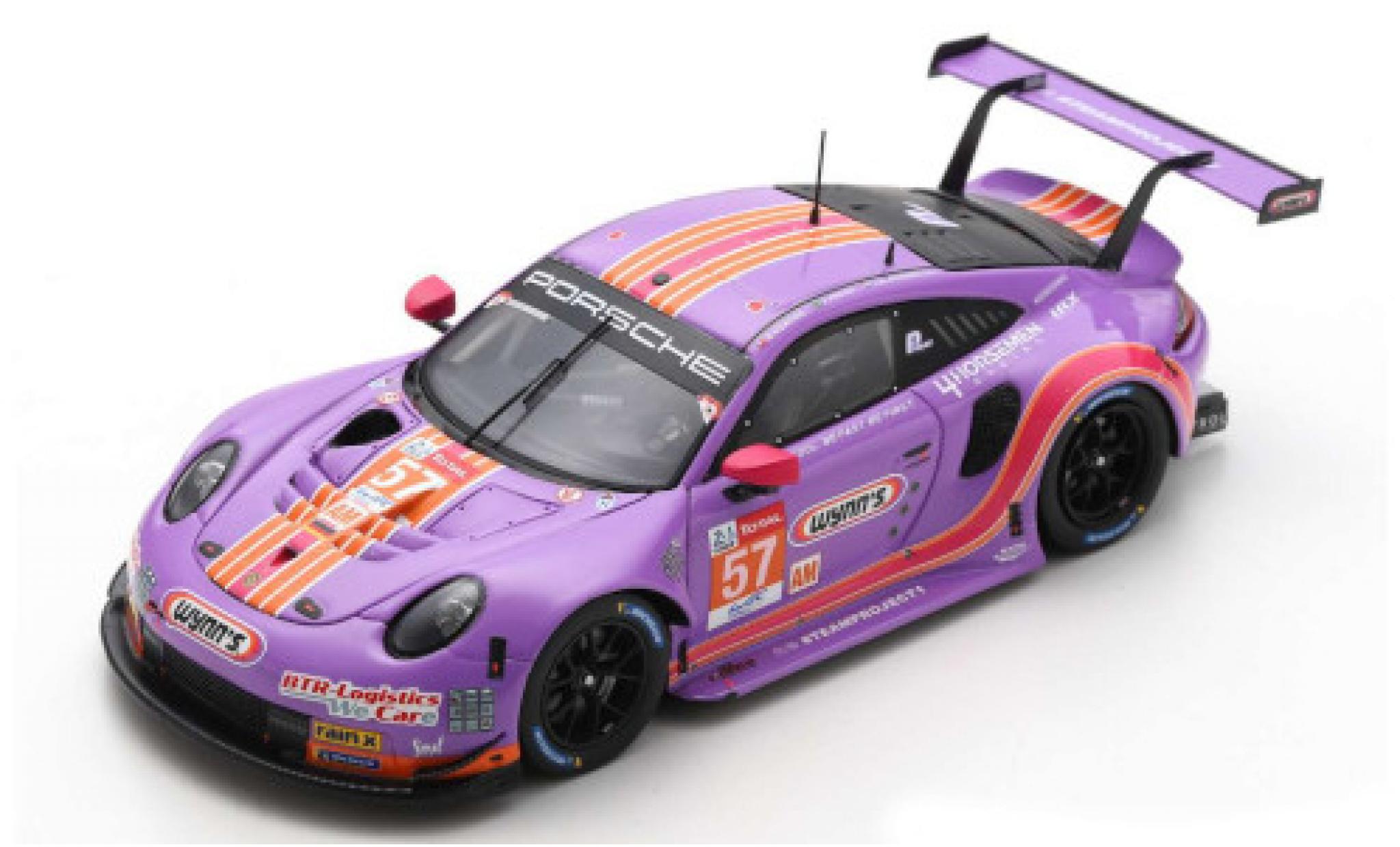 Porsche 992 RSR 1/43 Spark 911 RSR No.57 Team Project 1 - 4 Horsemen Racing 24h Le Mans 2020 J.Bleekemolen/F.Fraga/B.Keating diecast model cars