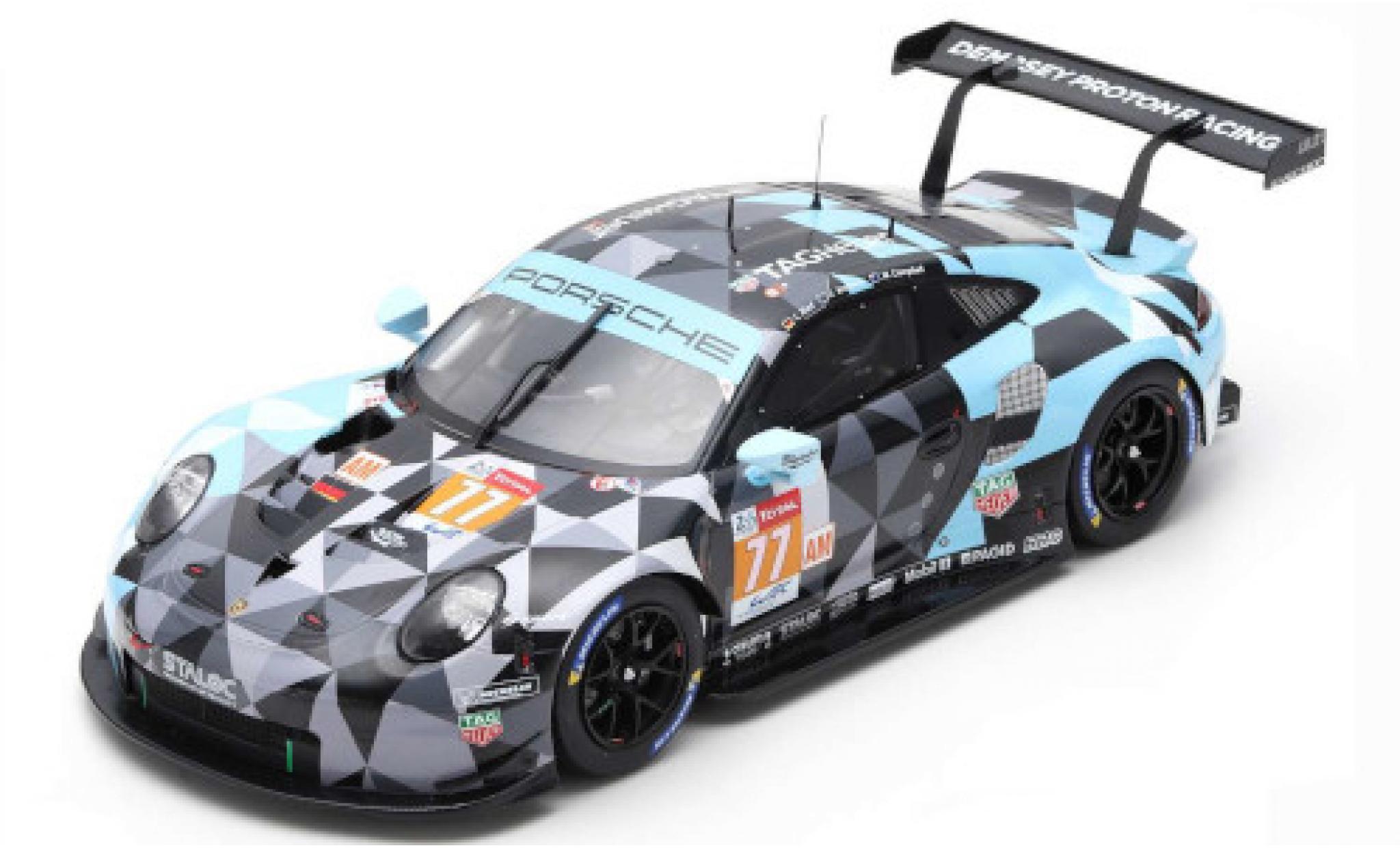 Porsche 991 RSR 1/18 Spark 911 RSR No.77 Dempsey-Predon Racing 24h Le Mans 2018 M.Campbell/C.Ried/J.Andlauer diecast model cars