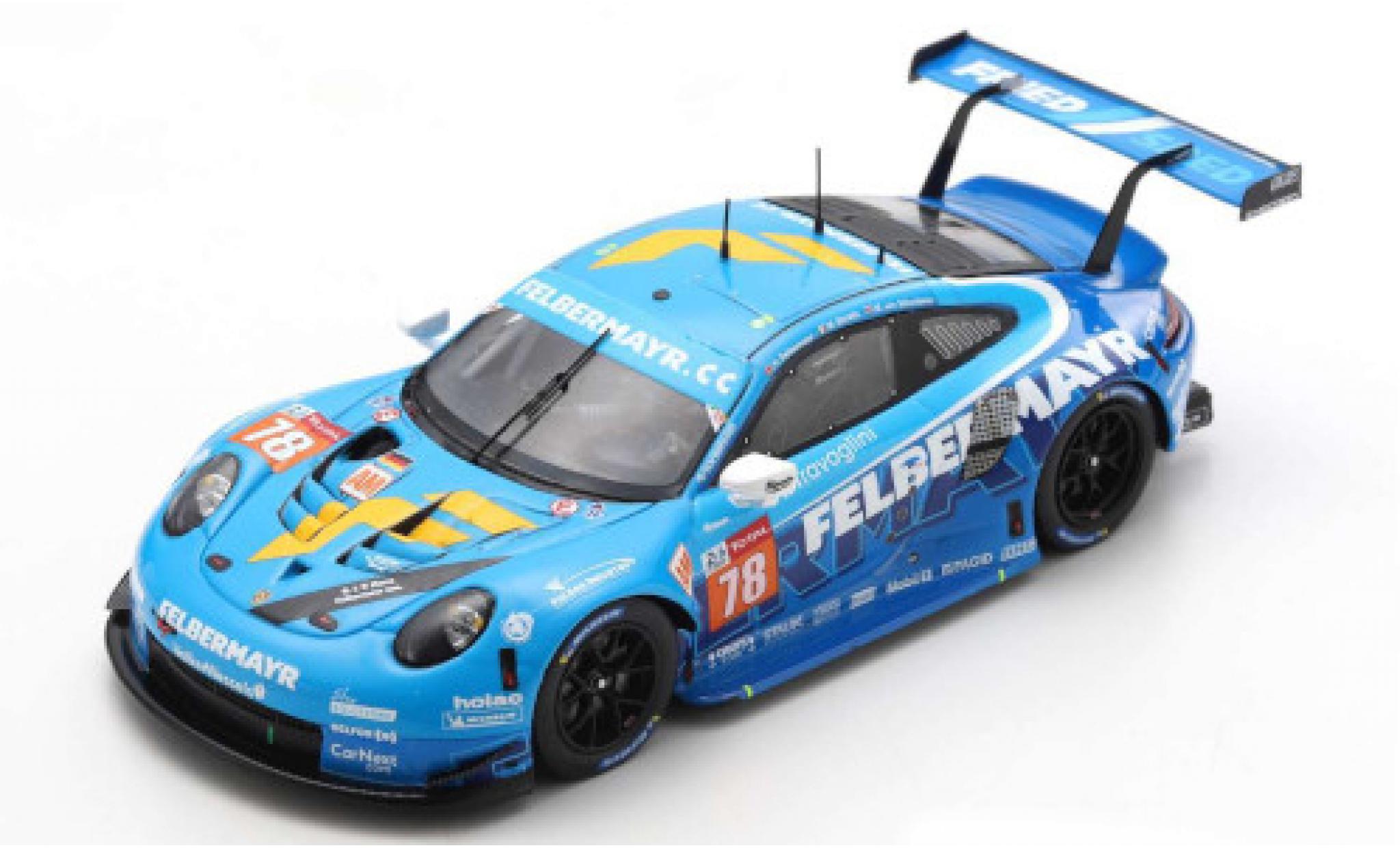 Porsche 992 RSR 1/43 Spark 911 RSR No.78 Predon Competition 24h Le Mans 2020 M.Beretta/H.Felbermayr Jr./M.van Splunteren diecast model cars