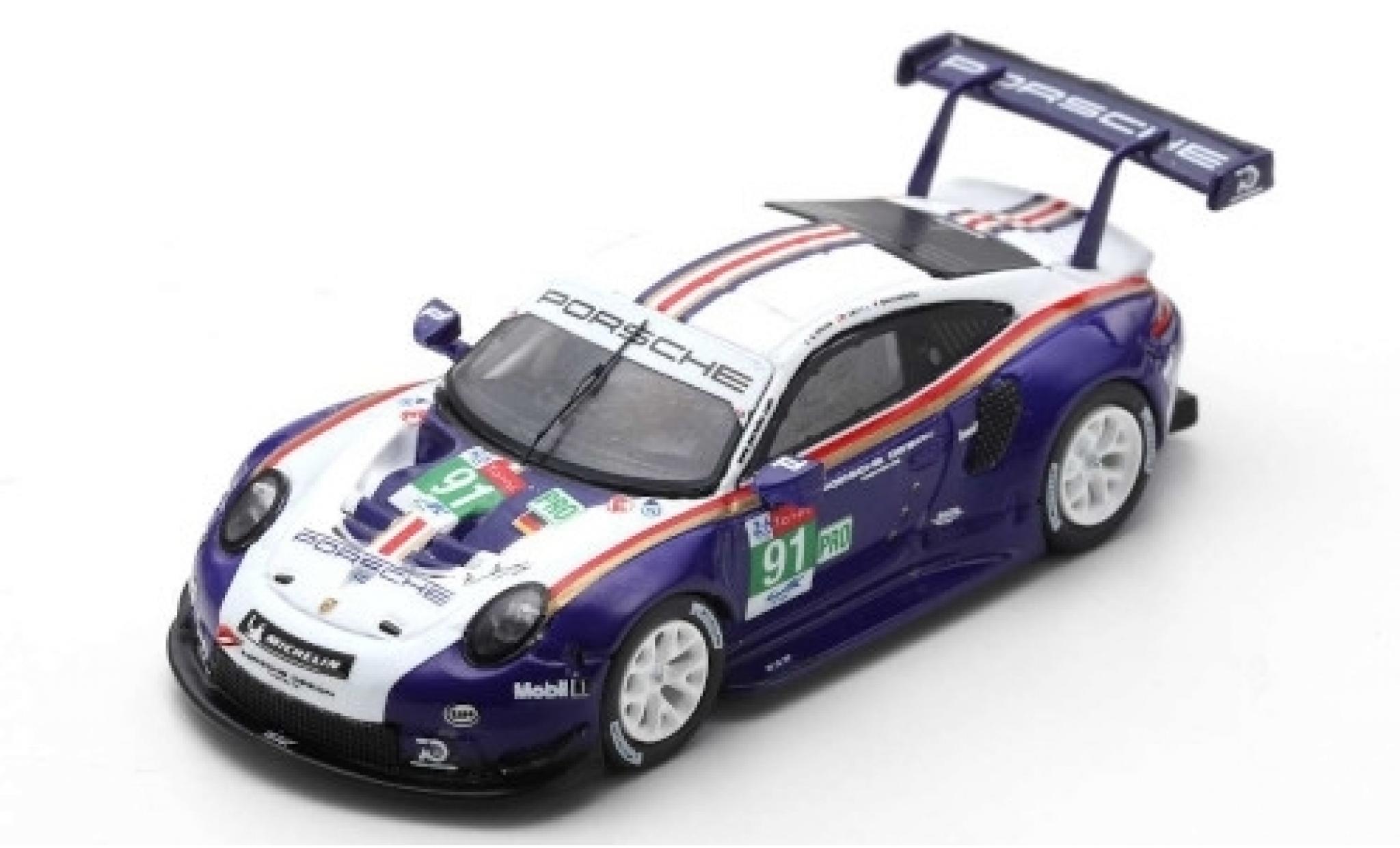 Porsche 991 RSR 1/43 Spark 911 RSR No.91 GT Team 24h Le Mans 2018 R.Lietz/G.Bruni/F.Makowiecki diecast model cars
