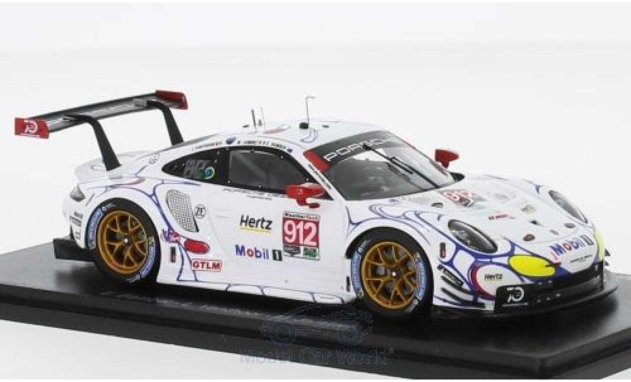 Porsche 991 RSR 1/43 Spark 911 RSR No.912 GT Team Petit Le Mans 2018 E.Bamber/L.Vanthoor/M.Jaminet diecast model cars