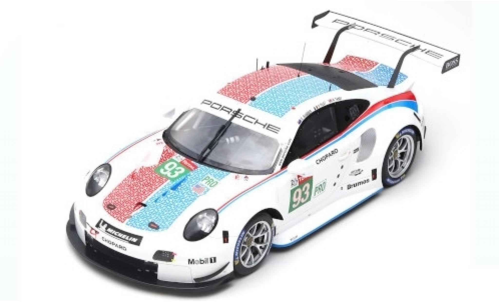 Porsche 992 RSR 1/12 Spark 911 RSR No.93 GT Team 24h Le Mans 2019 P.Pilet/E.Bamber/N.Tandy diecast model cars