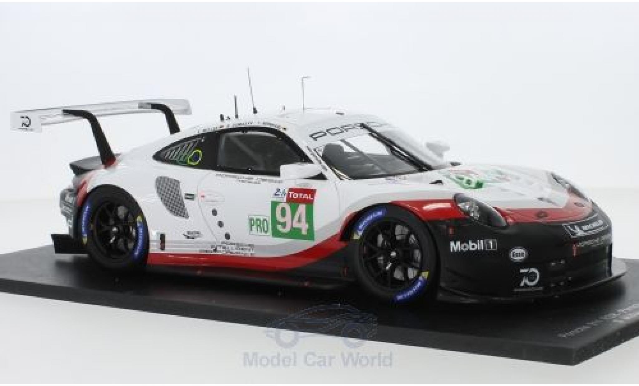 Porsche 991 RSR 1/18 Spark 911 RSR No.94 GT Team 24h Le Mans 2018 R.Dumas/T.Bernhard/S.M&uuml;ller diecast model cars