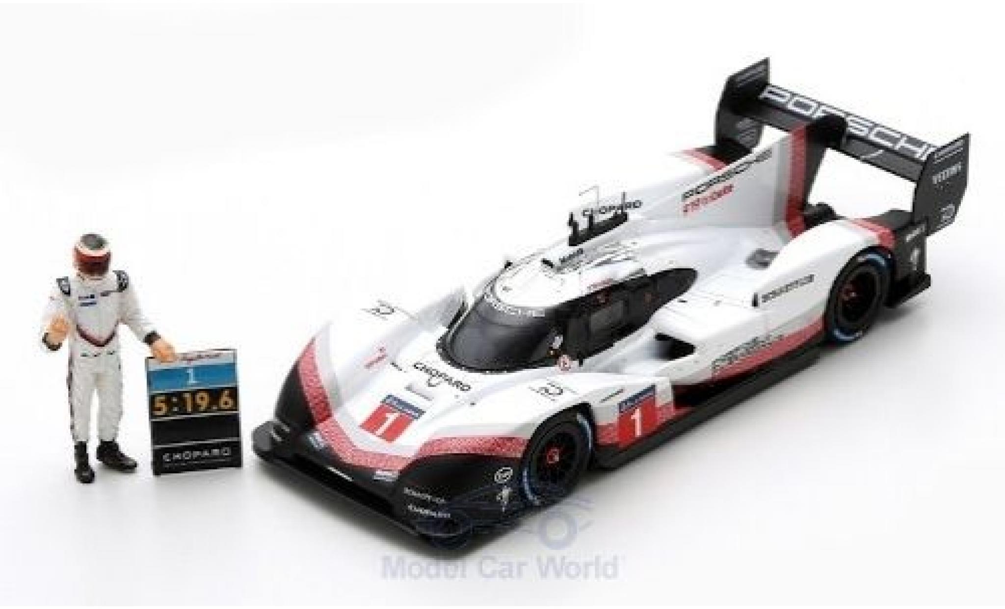 Porsche 919 1/43 Spark Hybrid EVO Tribute No.1 2018 inklusive Figur T.Bernhard diecast model cars
