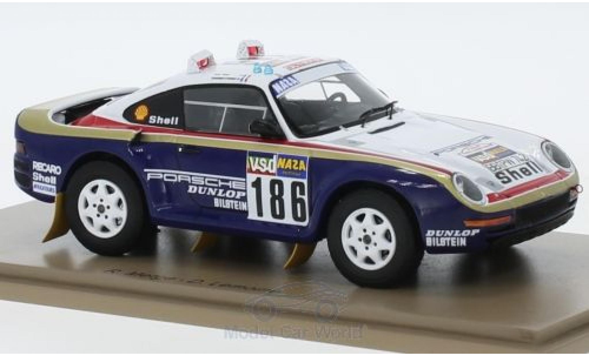 Porsche 959 1986 1/43 Spark No.186 Rothmans Rally Paris Dakar 1986 mit Decals R.Metge/D.Lemoine diecast model cars