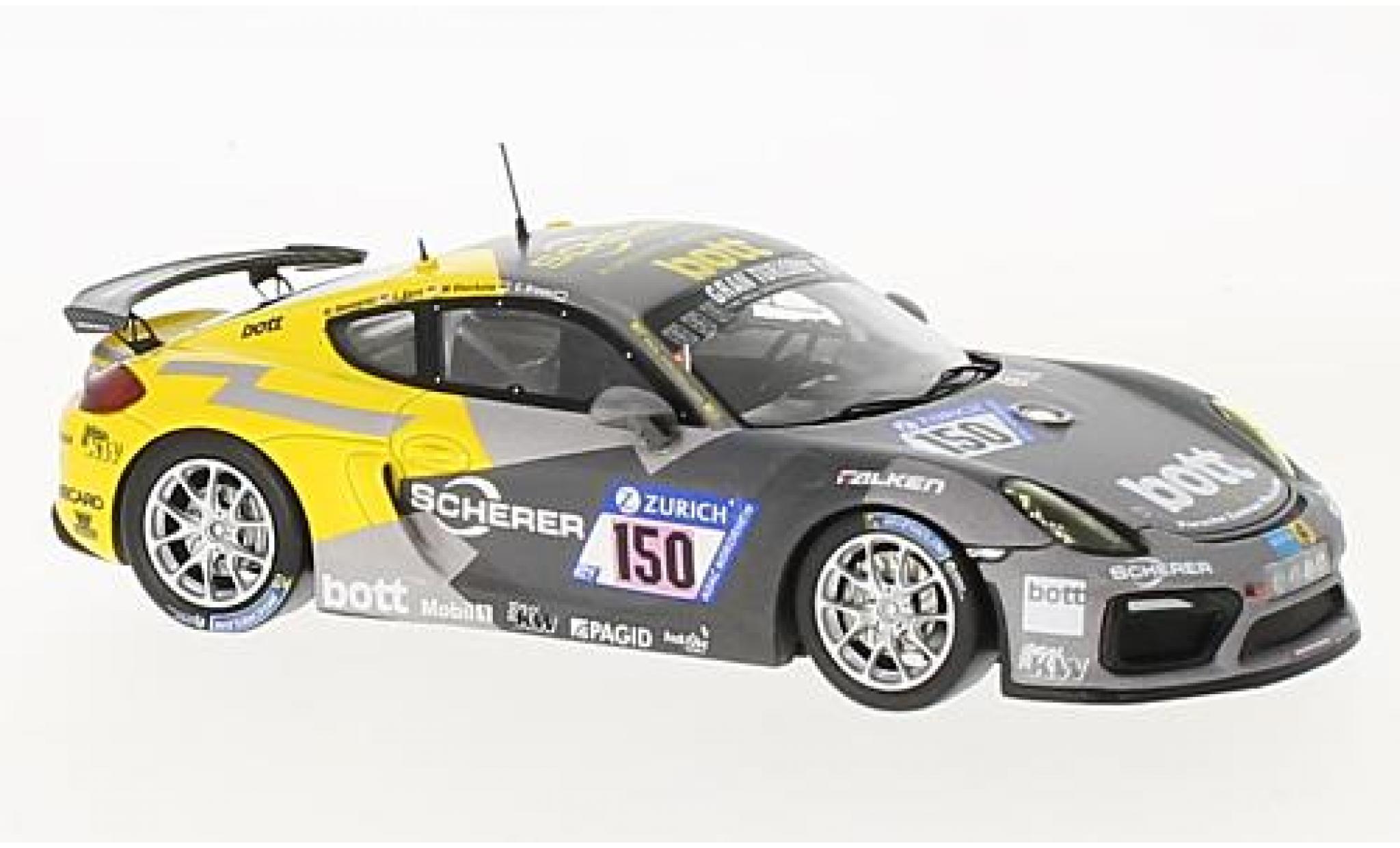 Porsche Cayman GT4 1/43 Spark (981) GT4 CS No.150 Manthey Racing 24h N&uuml;rburgring 2017 C.Breuer/M.Oberheim/L.Kern/M.Hennerici diecast model cars