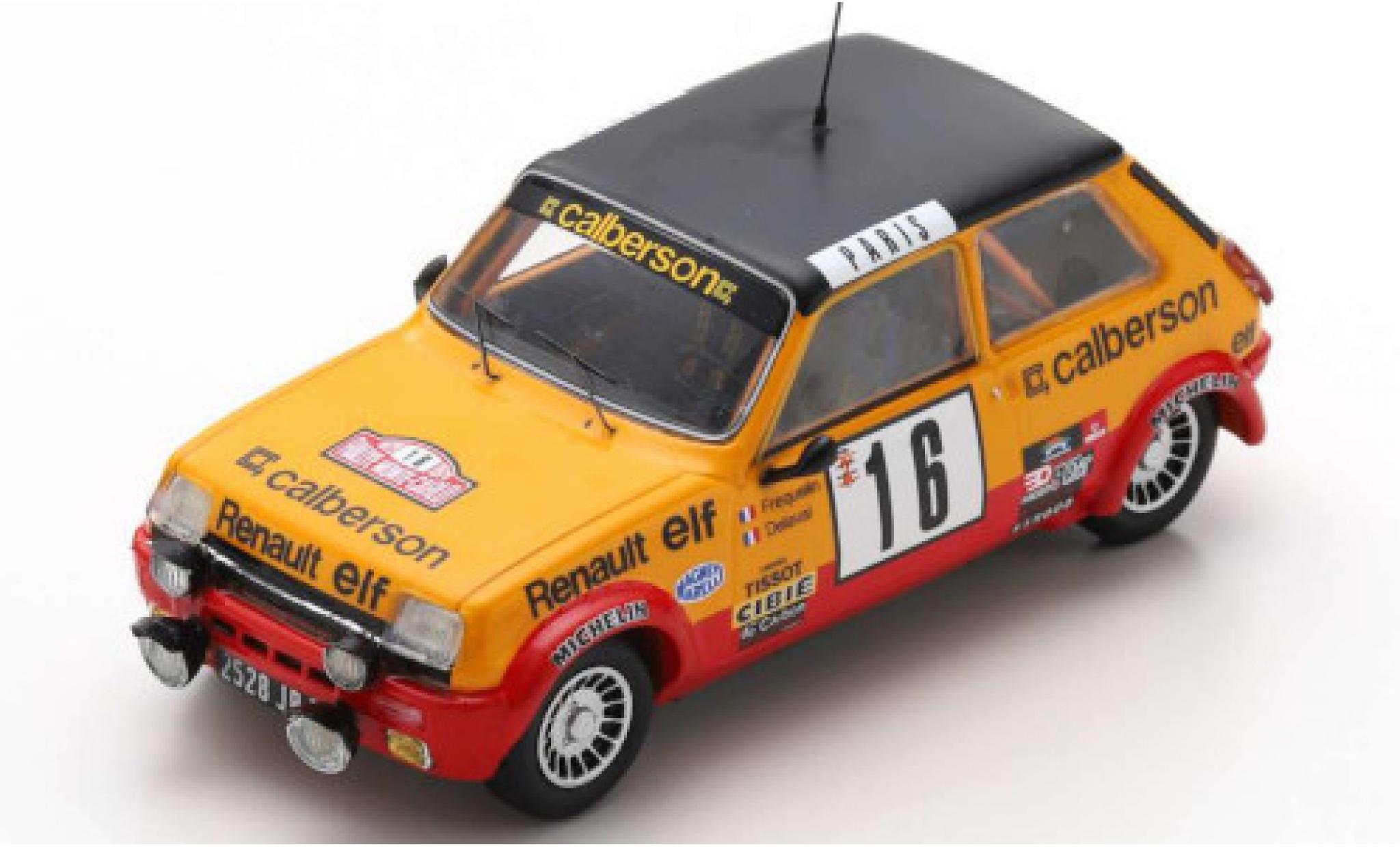Renault 5 1/43 Spark Alpine No.16 Calberson Rally Monte Carlo 1979 G.Frequelin/J.Delaval diecast model cars