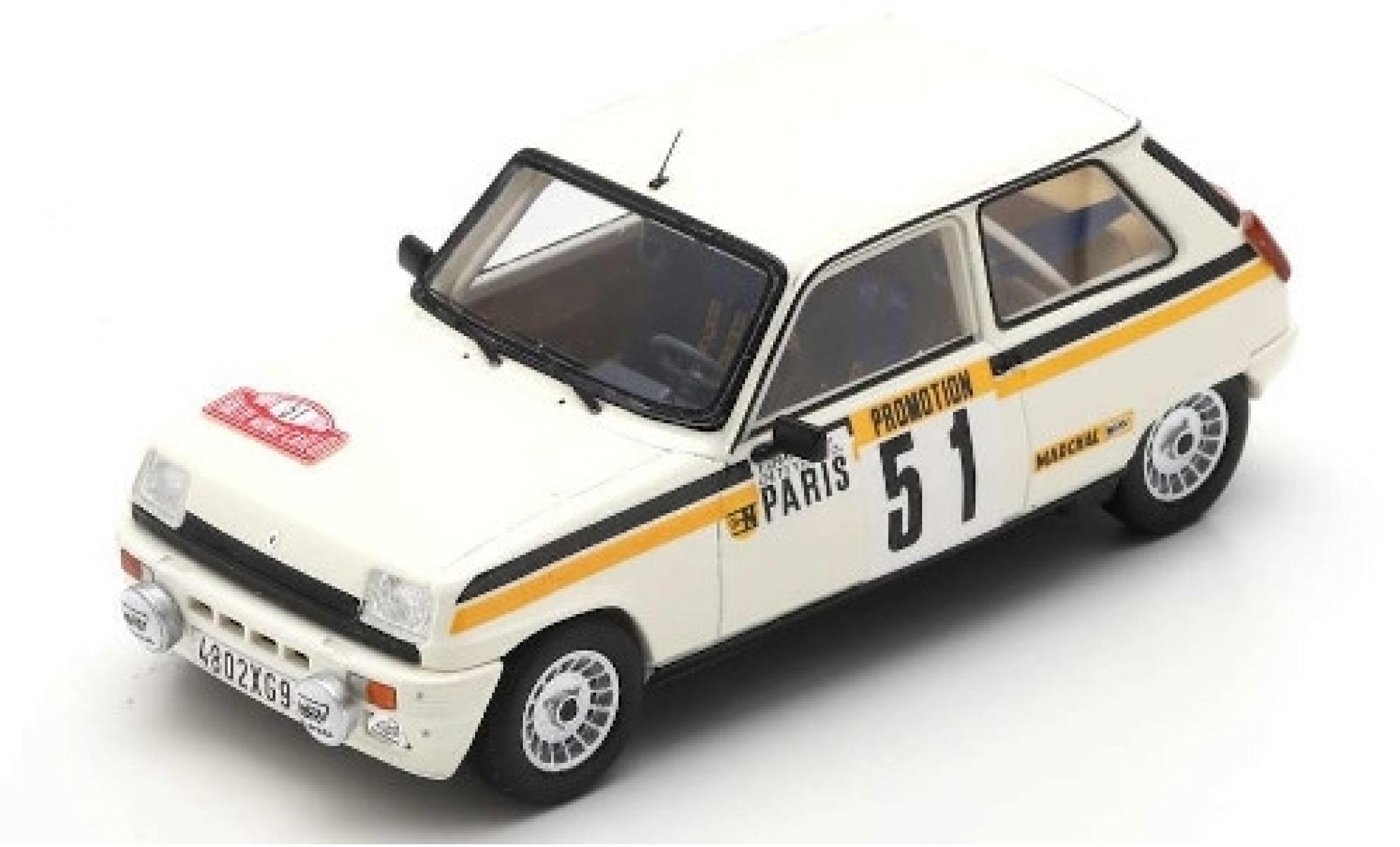 Renault 5 1/43 Spark Alpine Turbo No.1 Rally Monte Carlo 1984 F.Chauche/C.Teyssier diecast model cars