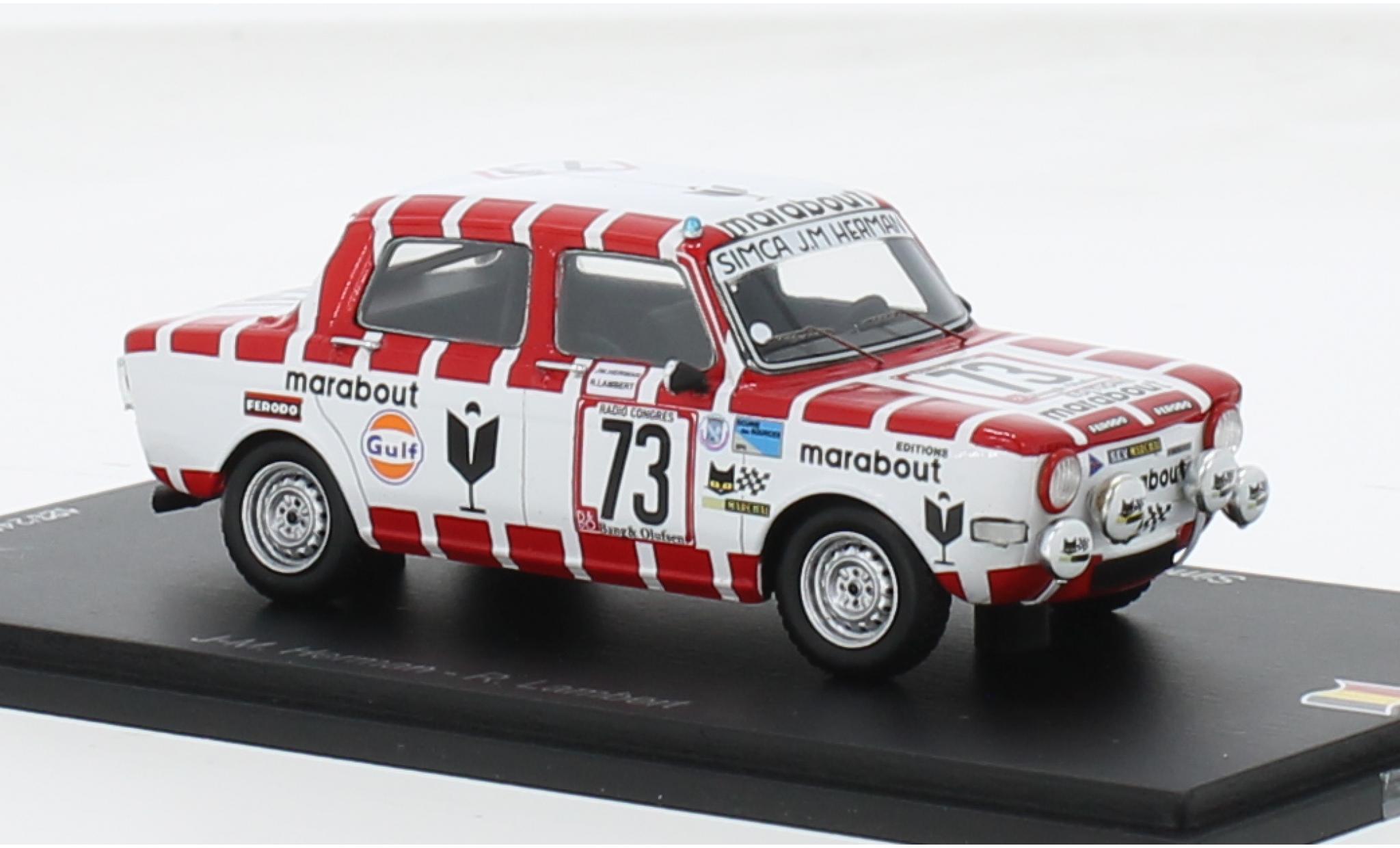 Simca 1000 1/43 Spark Rally 2 No.73 Marabout Racing Team 24h Spa 1974 1:43 diecast model cars