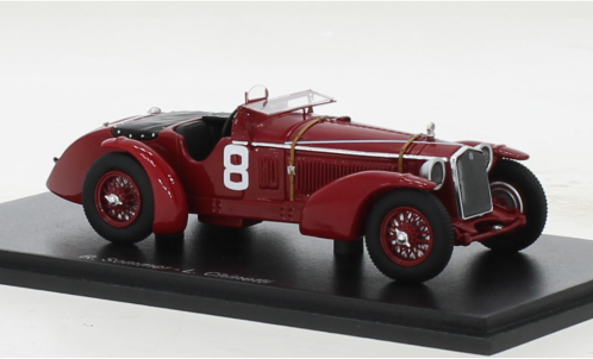 Alfa Romeo 8C 1/43 Spark RHD No.8 24h Le Mans 1932 diecast model cars
