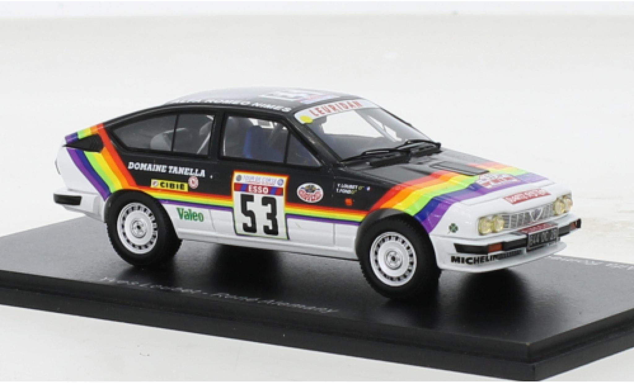 Alfa Romeo GT 1/43 Spark V6 No.53 Rally WM Tour de Corse 1982 diecast model cars