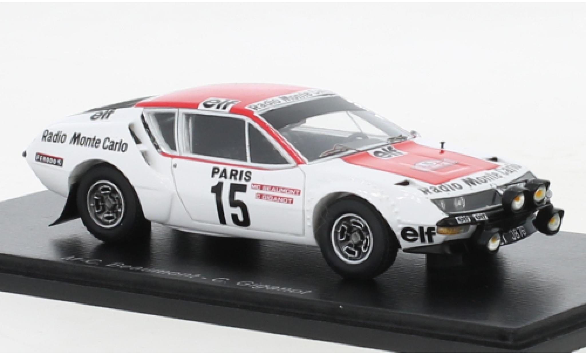 Alpine A310 1/43 Spark Renault No.15 Radio Monte Carlo Rally WM Rally Monte Carlo 1976 diecast model cars