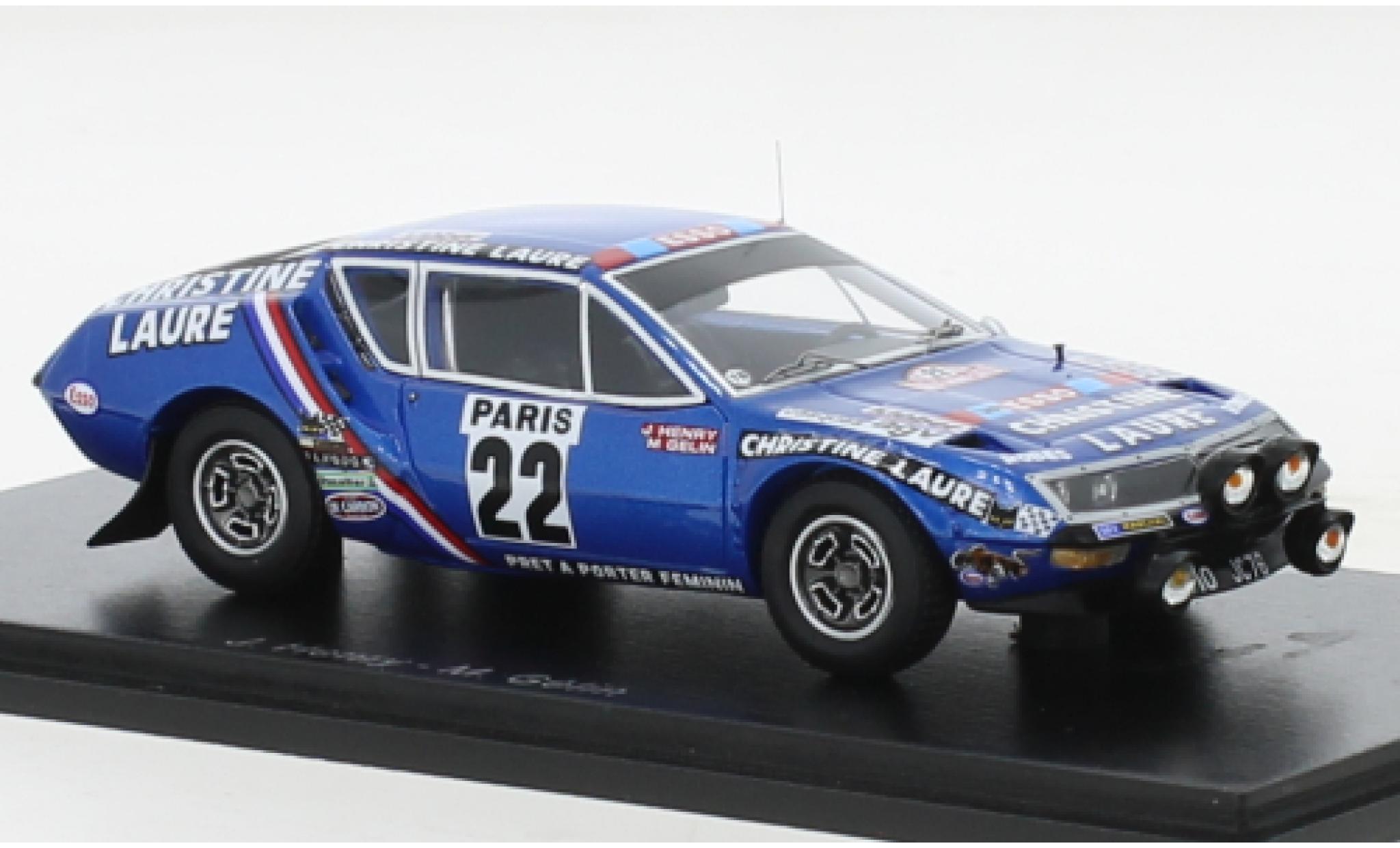 Alpine A310 1/43 Spark Renault No.22 Christine Laure Rally WM Rally Monte Carlo 1976 diecast model cars