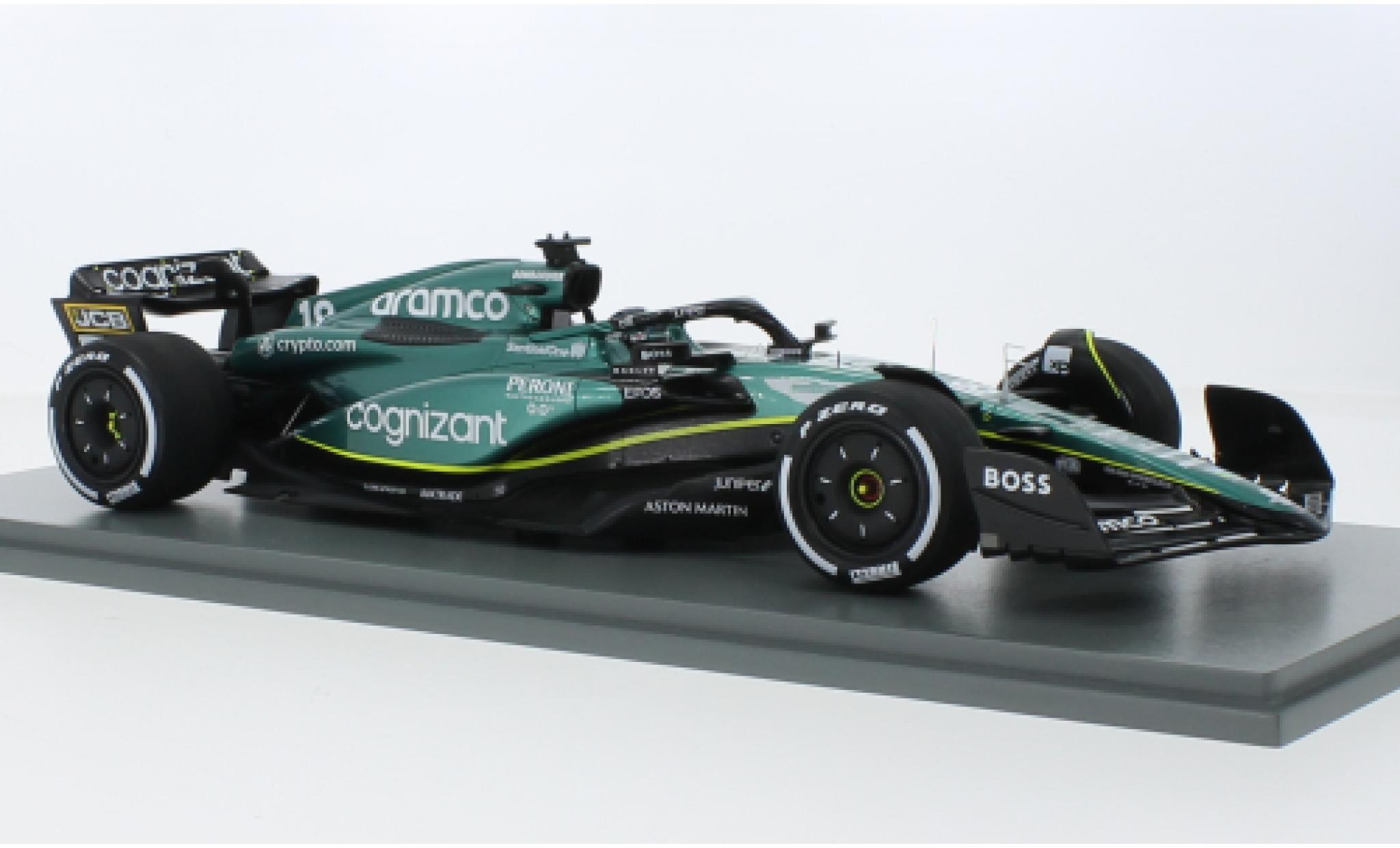 Aston Martin AMR2 1/43 Spark 3 No.18 Aramco Cognizant F1 Team Cognizant formule 1 GP Bahrain 2023 diecast model cars