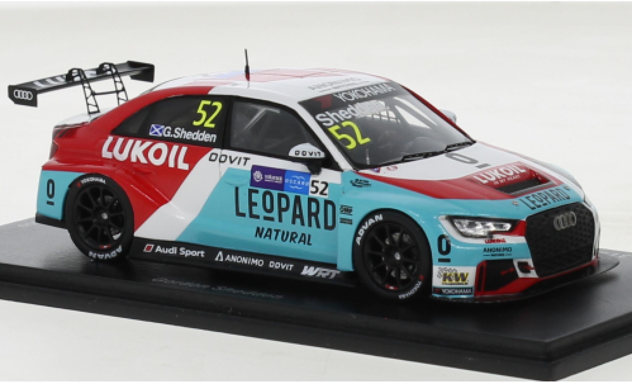 Audi RS3 1/43 Spark LMS TCR No.52 Sport Leopard Lukoil Team Lithuania WTCR Macau Guia Race 2018 diecast model cars