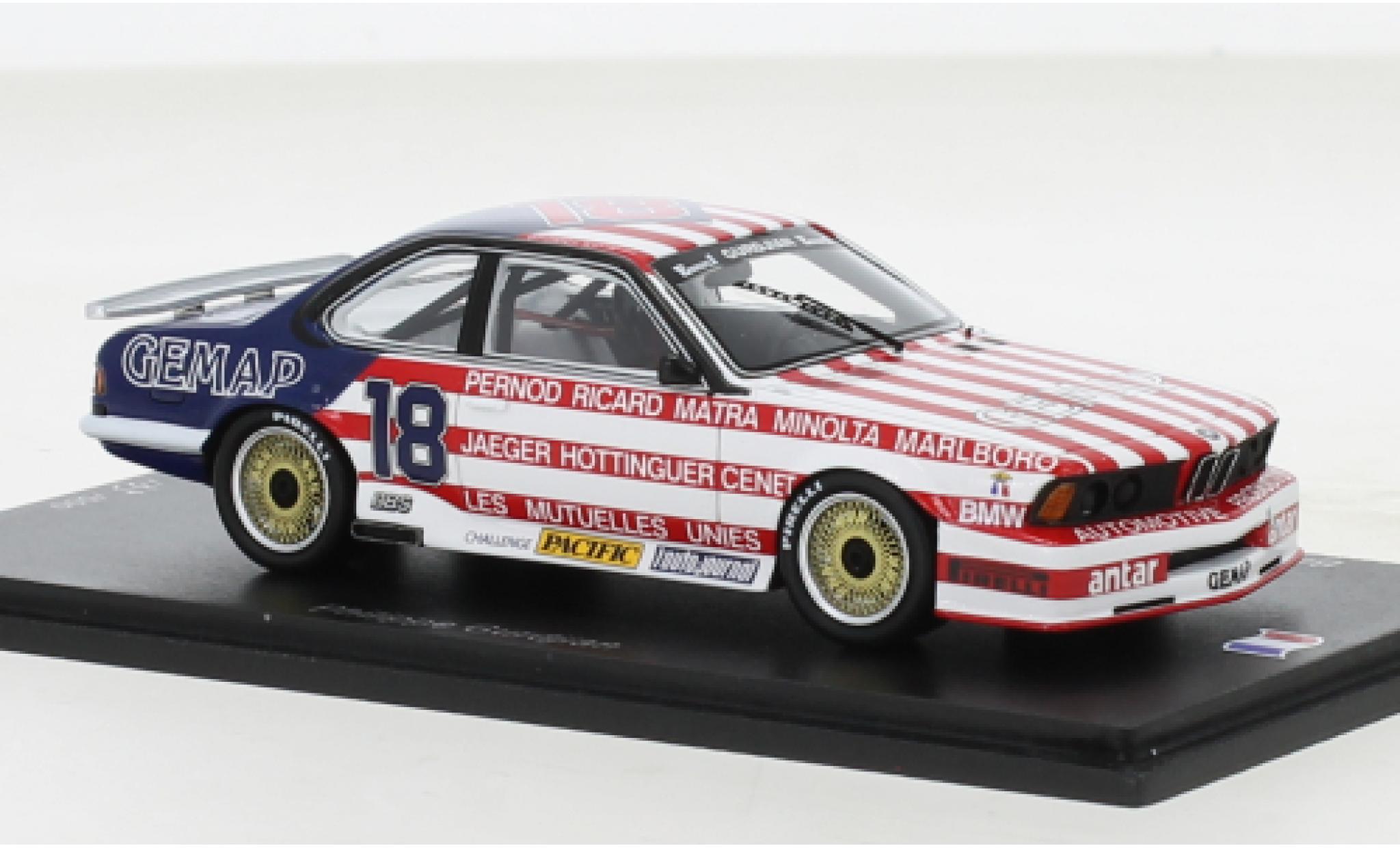 Bmw 635 1/43 Spark CSI No.18 Championnat de France Production 1985 diecast model cars