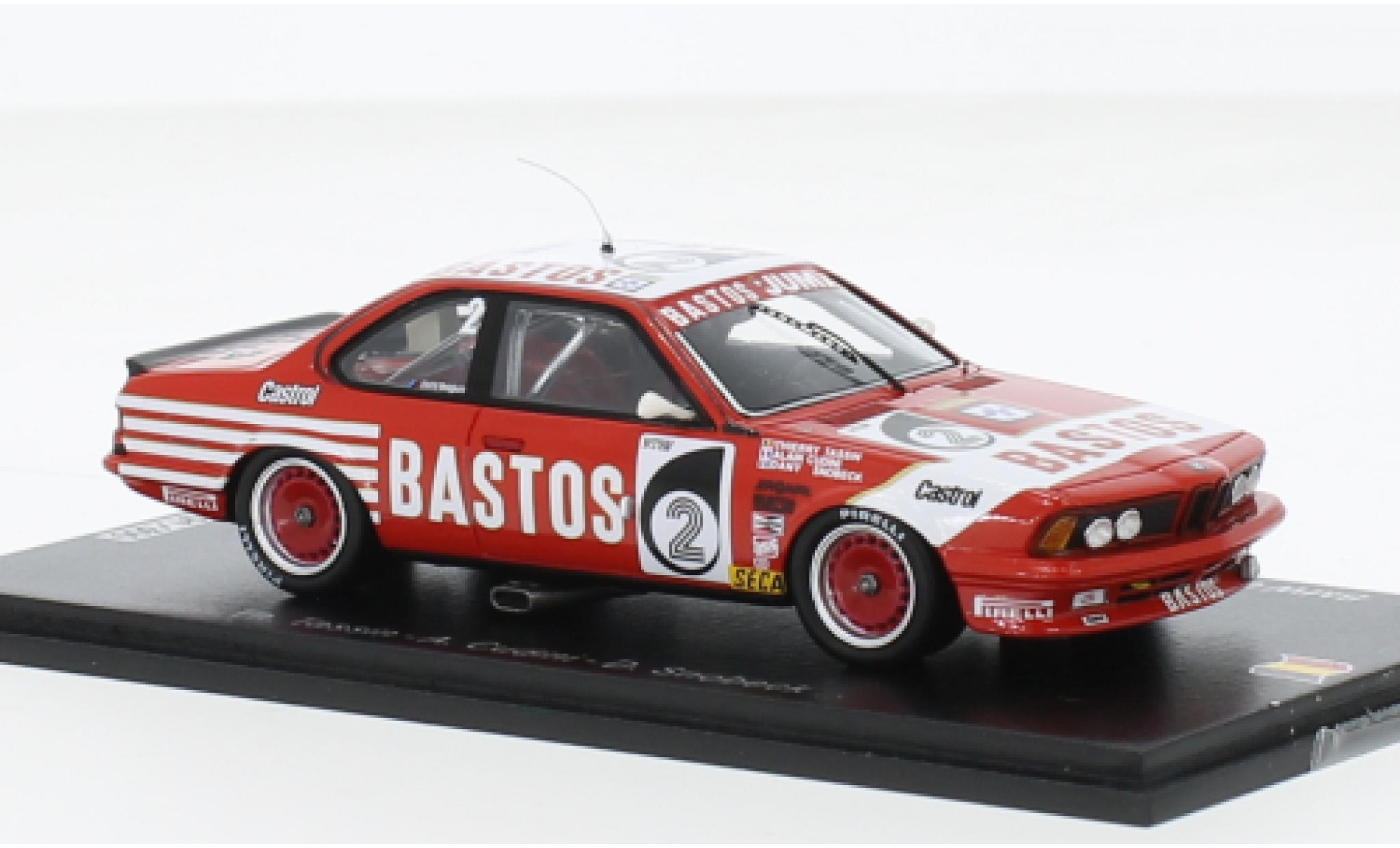 Bmw 635 1/43 Spark CSi No.2 Juma Bastos Racing Team Bastos 24h Spa 1984 diecast model cars