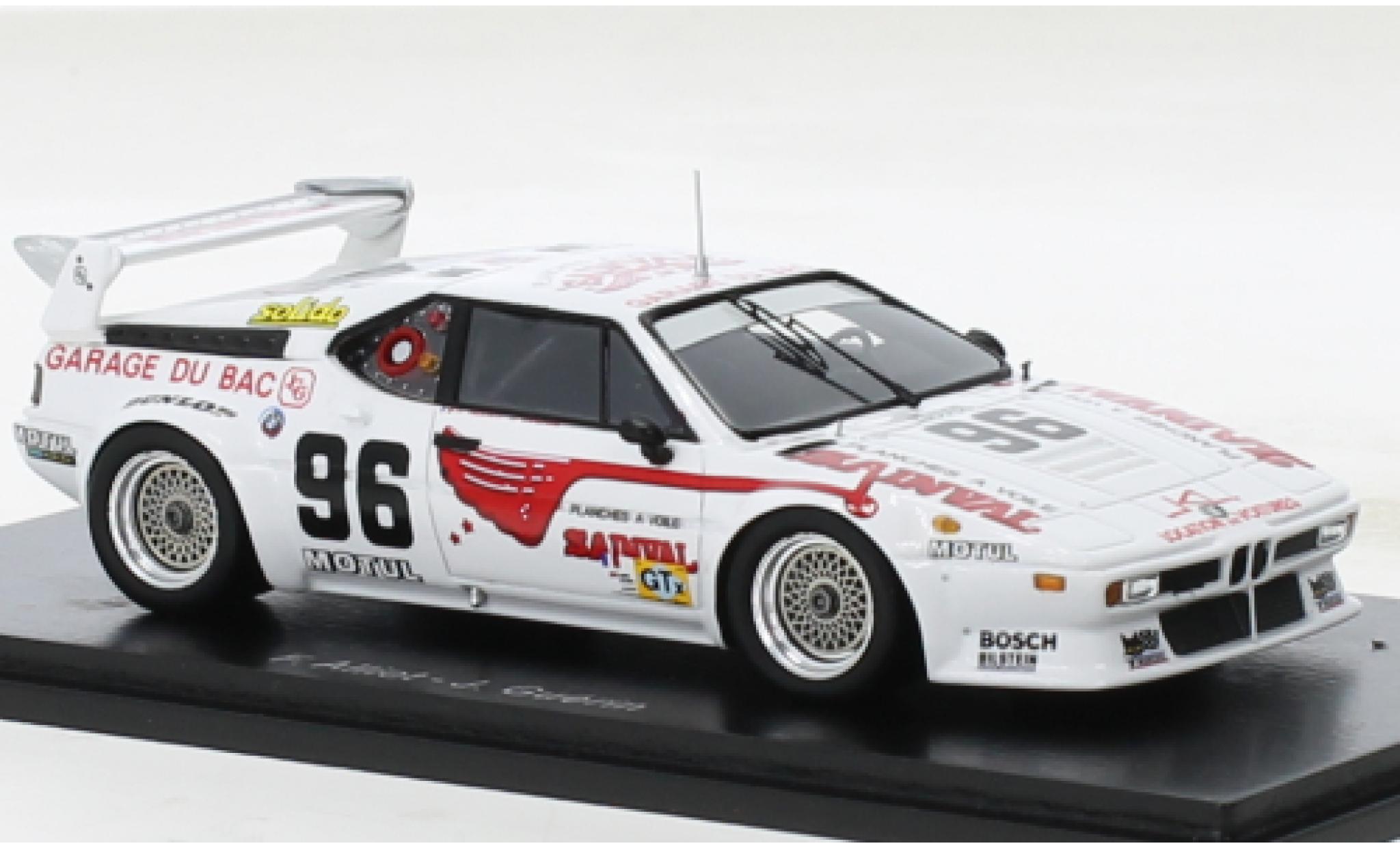Bmw M1 1/43 Spark No.96 24h Le Mans 1980 diecast model cars