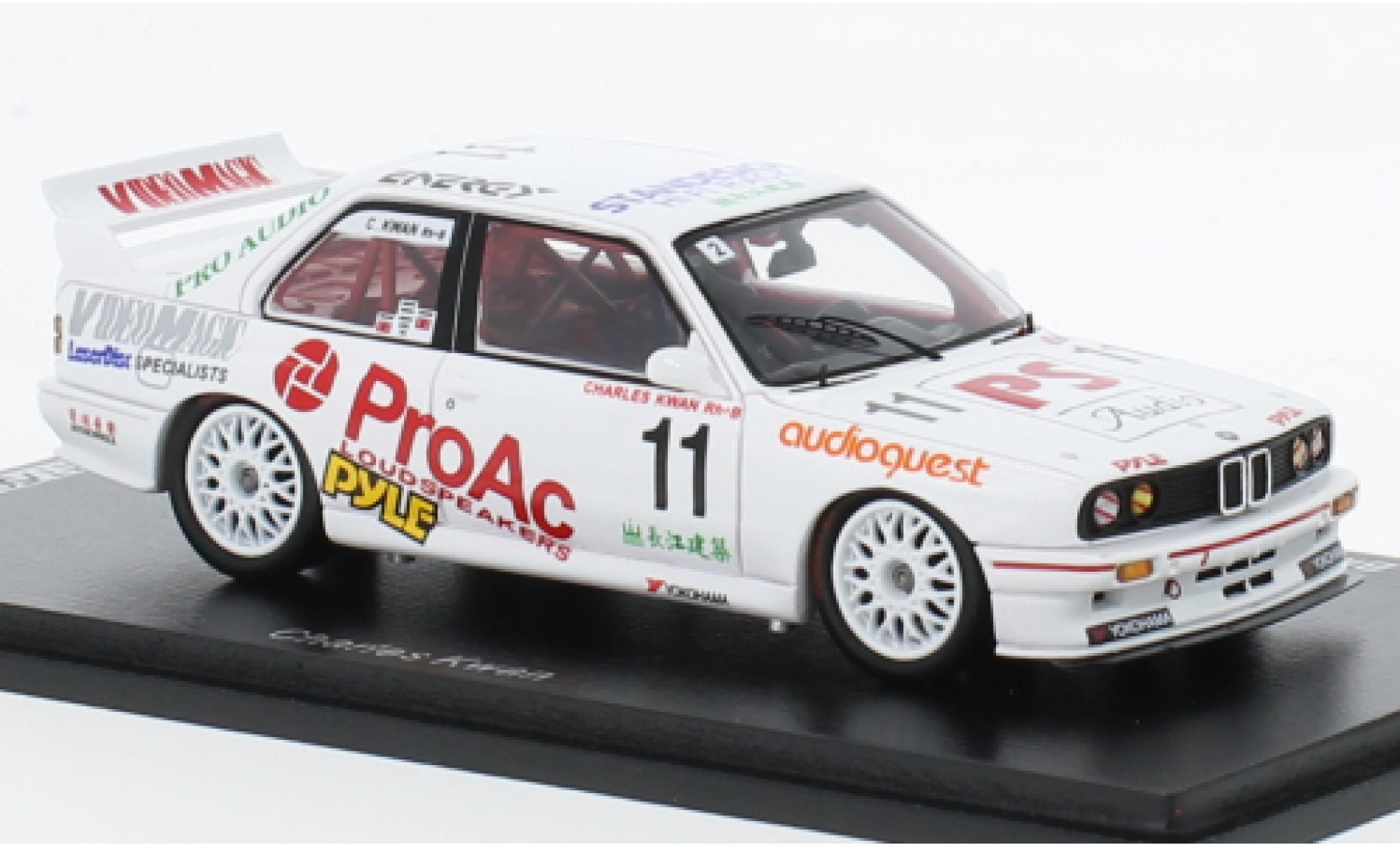 Bmw M3 1/43 Spark (E30) No.11 ProAc Macau Guia Race 1993 diecast model cars