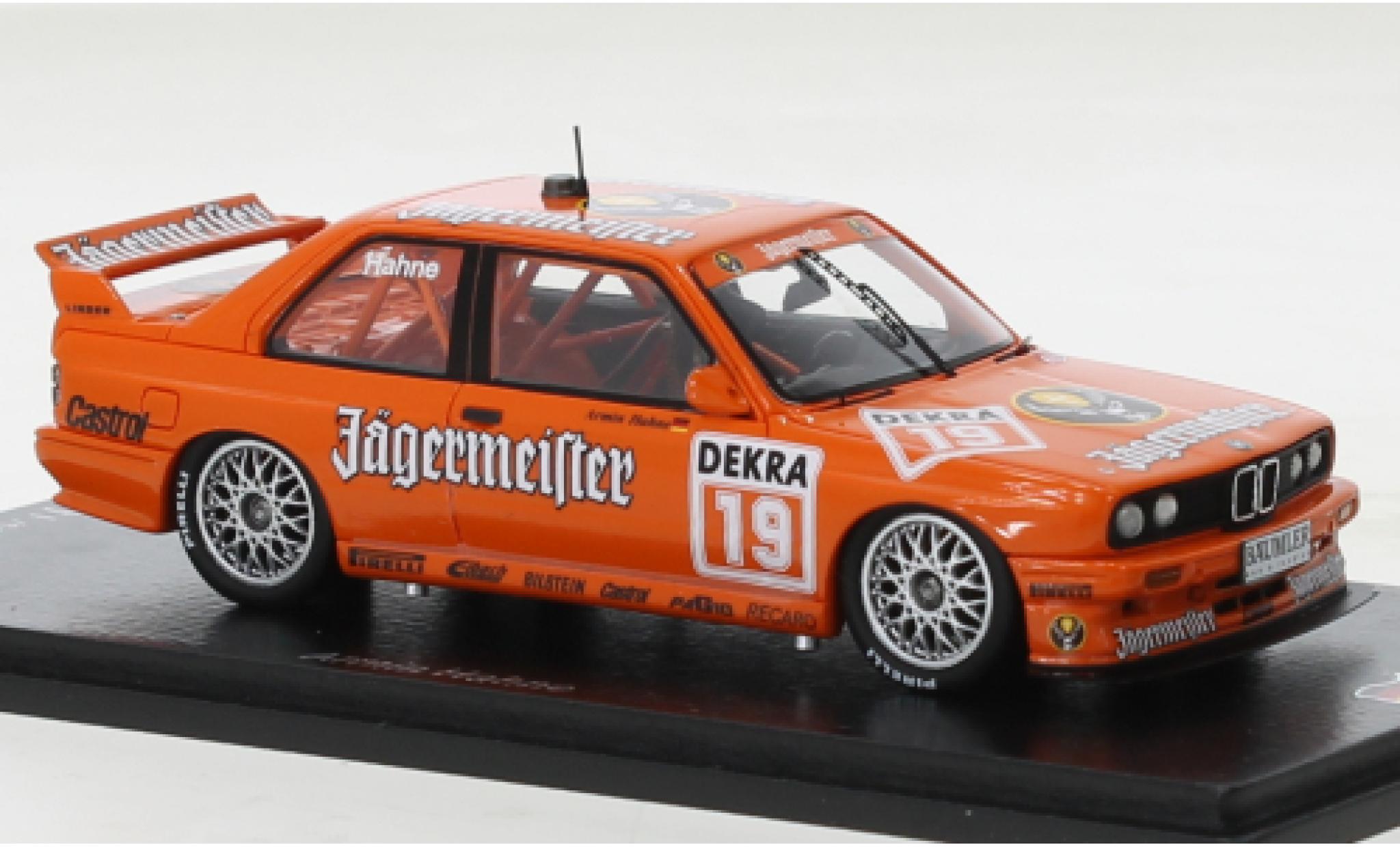Bmw M3 1/43 Spark (E30) No.19 Team Linder J&auml;germeister DTM 1992 diecast model cars