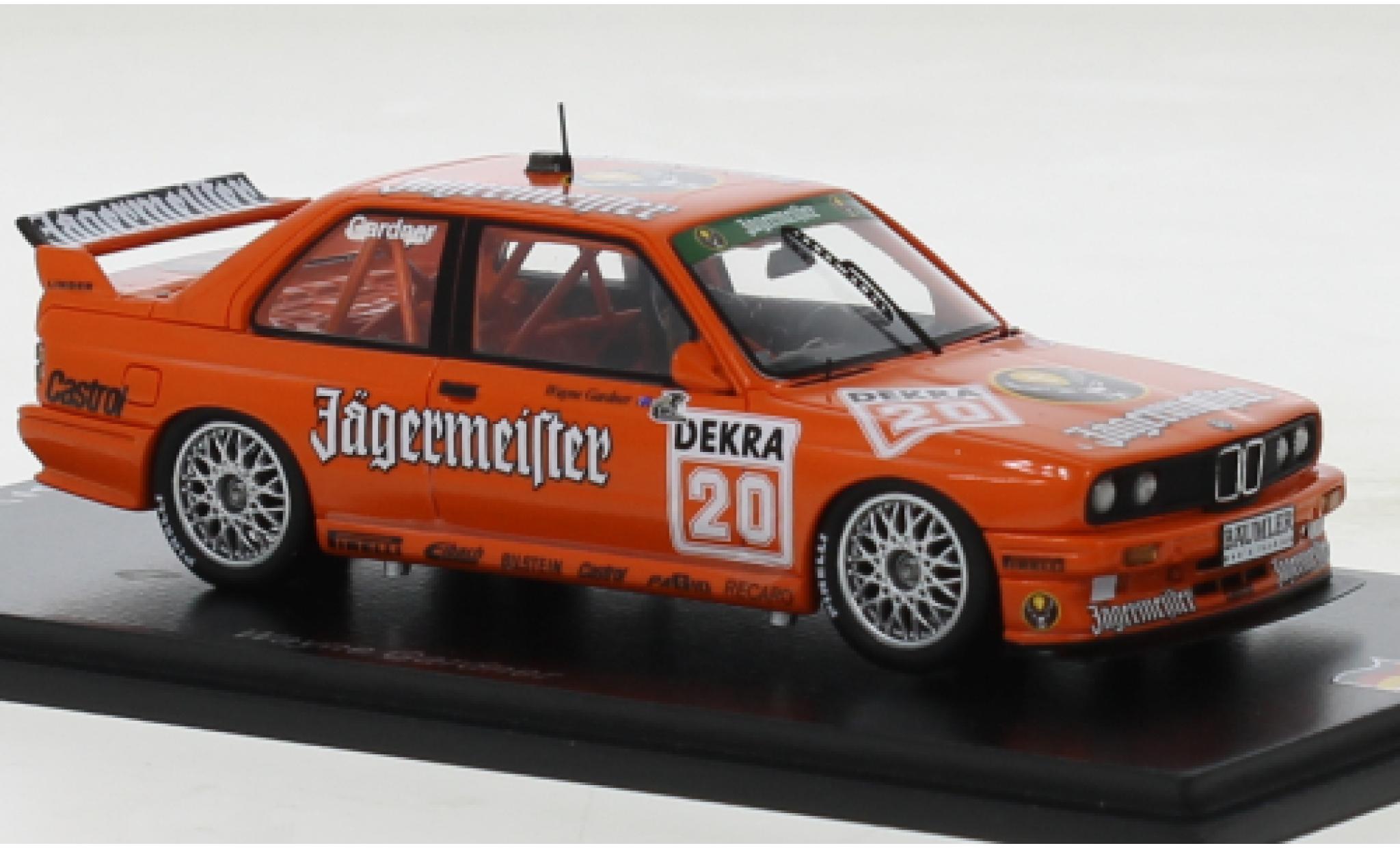 Bmw M3 1/43 Spark (E30) No.20 Team Linder J&auml;germeister DTM 1992 diecast model cars