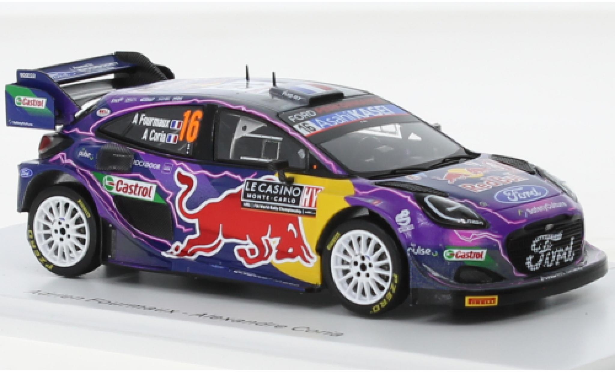 Ford Puma 1/43 Spark Rally 1 No.16 M-Sport World Rally Team Red Bull Rally WM Rally Monte Carlo 2022 diecast model cars