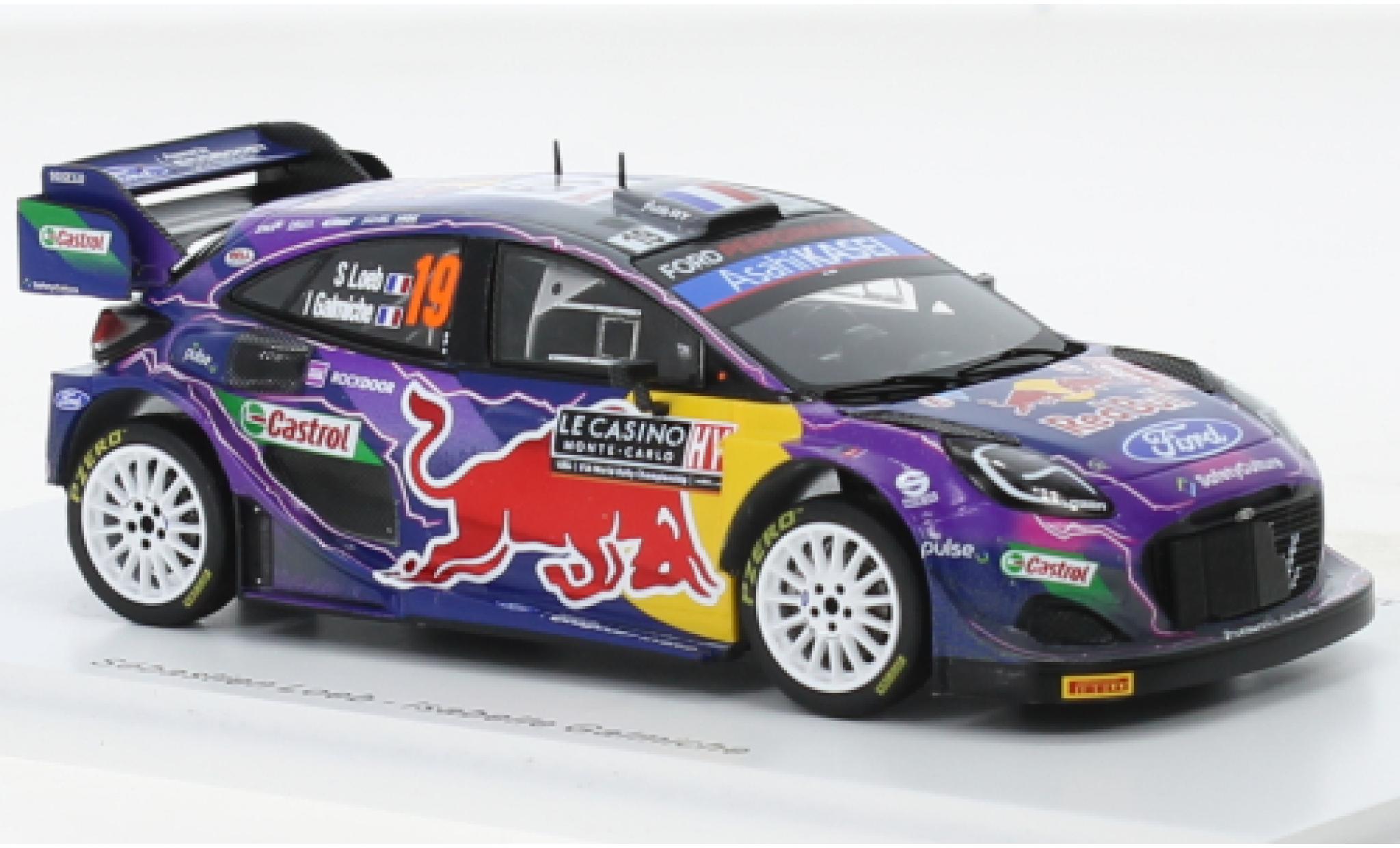 Ford Puma 1/43 Spark Rally 1 No.19 M-Sport Rally Team Red Bull Rally WM Rally Monte Carlo 2022 diecast model cars