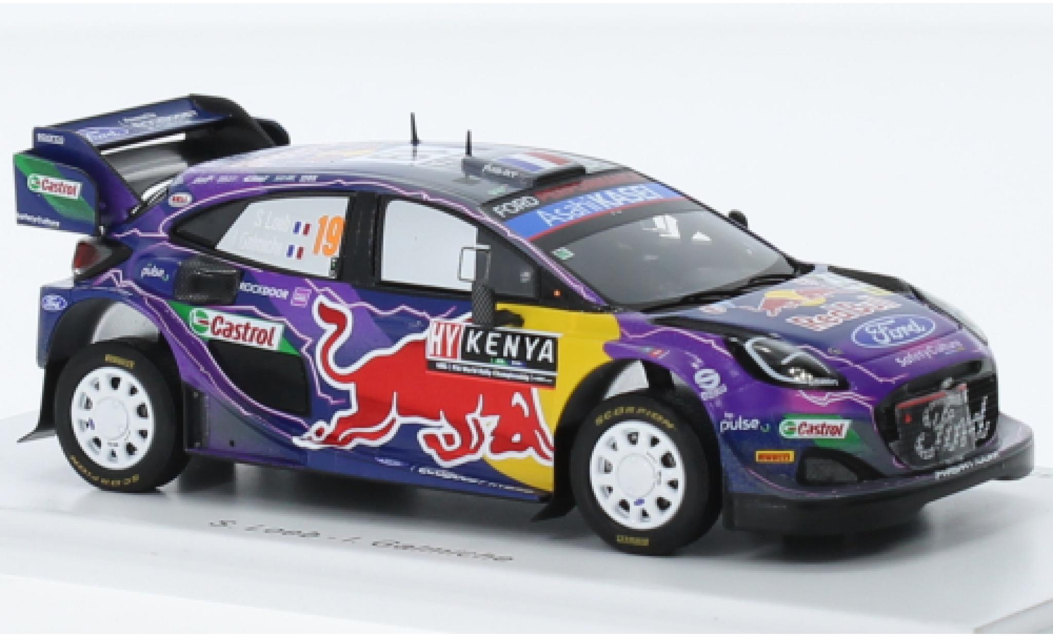 Ford Puma 1/43 Spark Rally1 No.19 M-Sport World Rally Team Red Bull Rally WM Safari Rally 2022 diecast model cars
