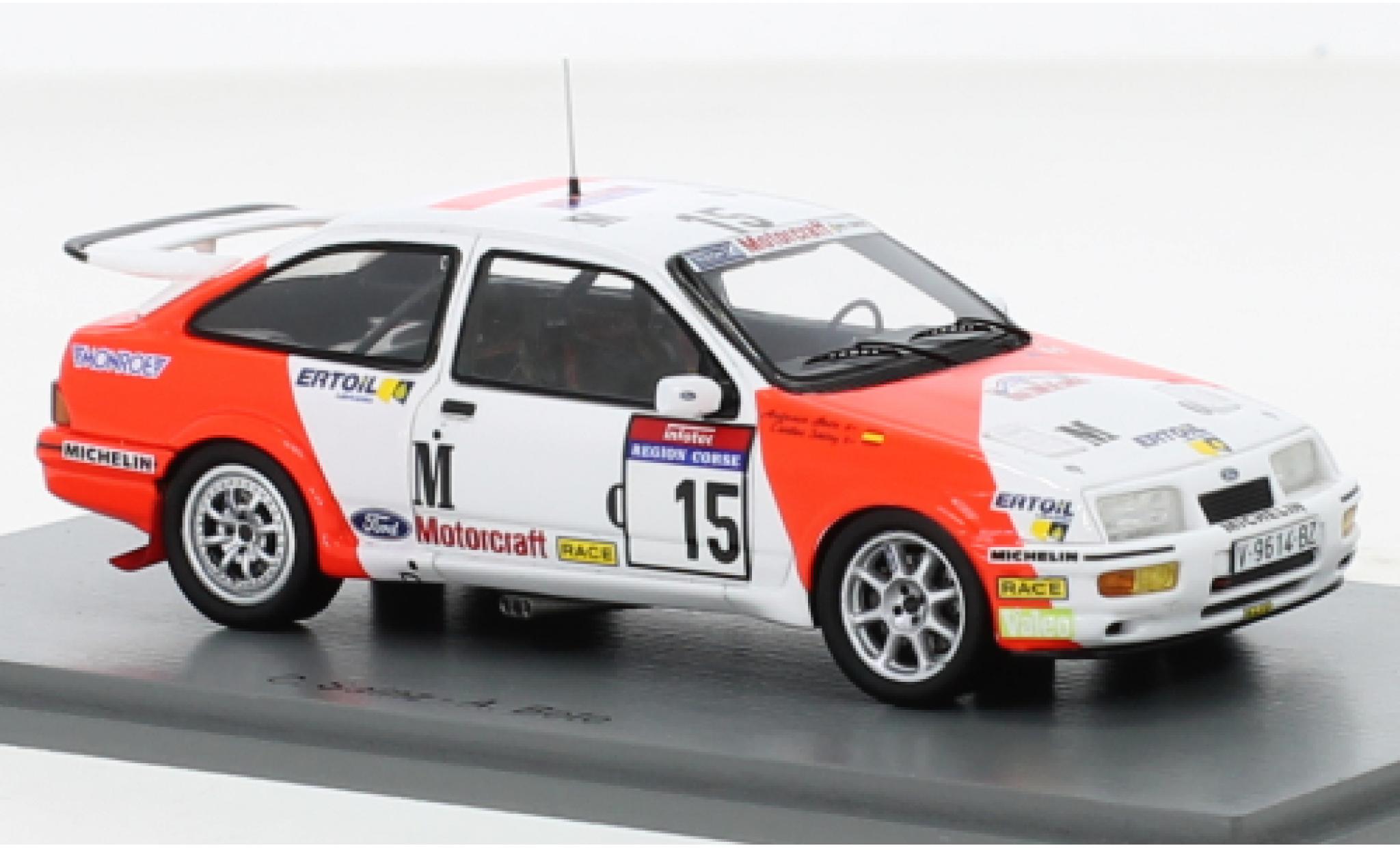 Ford Sierra 1/43 Spark RS Cosworth No.15 Marlboro Rally WM Tour de Corse 1987 diecast model cars