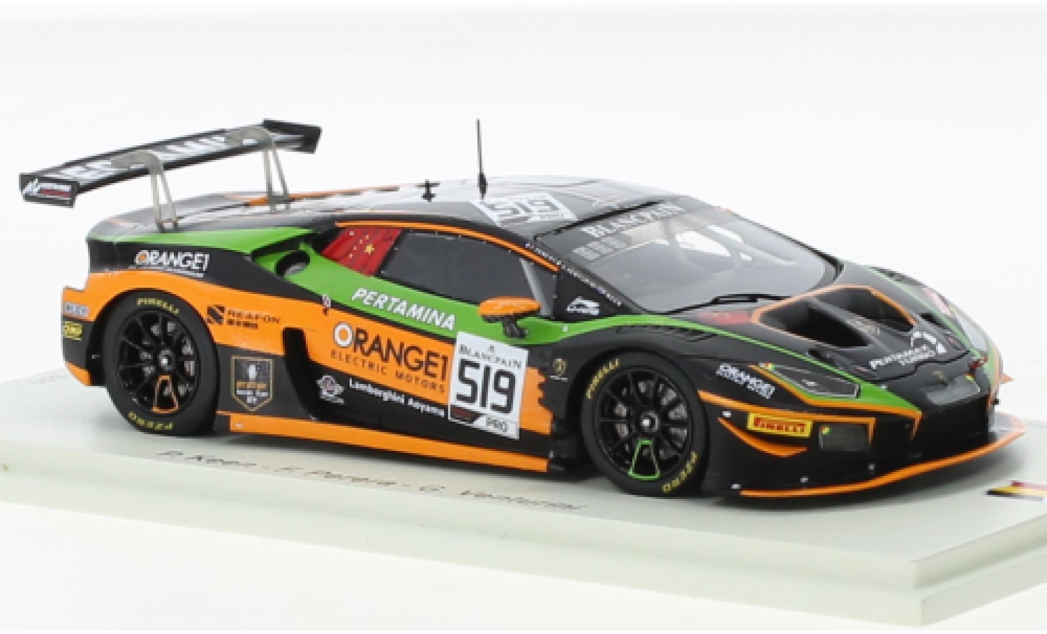 Lamborghini Huracan 1/43 Spark GT3 Evo No.519 Orange 1 FFF Racing Team 24h Spa 2019 diecast model cars