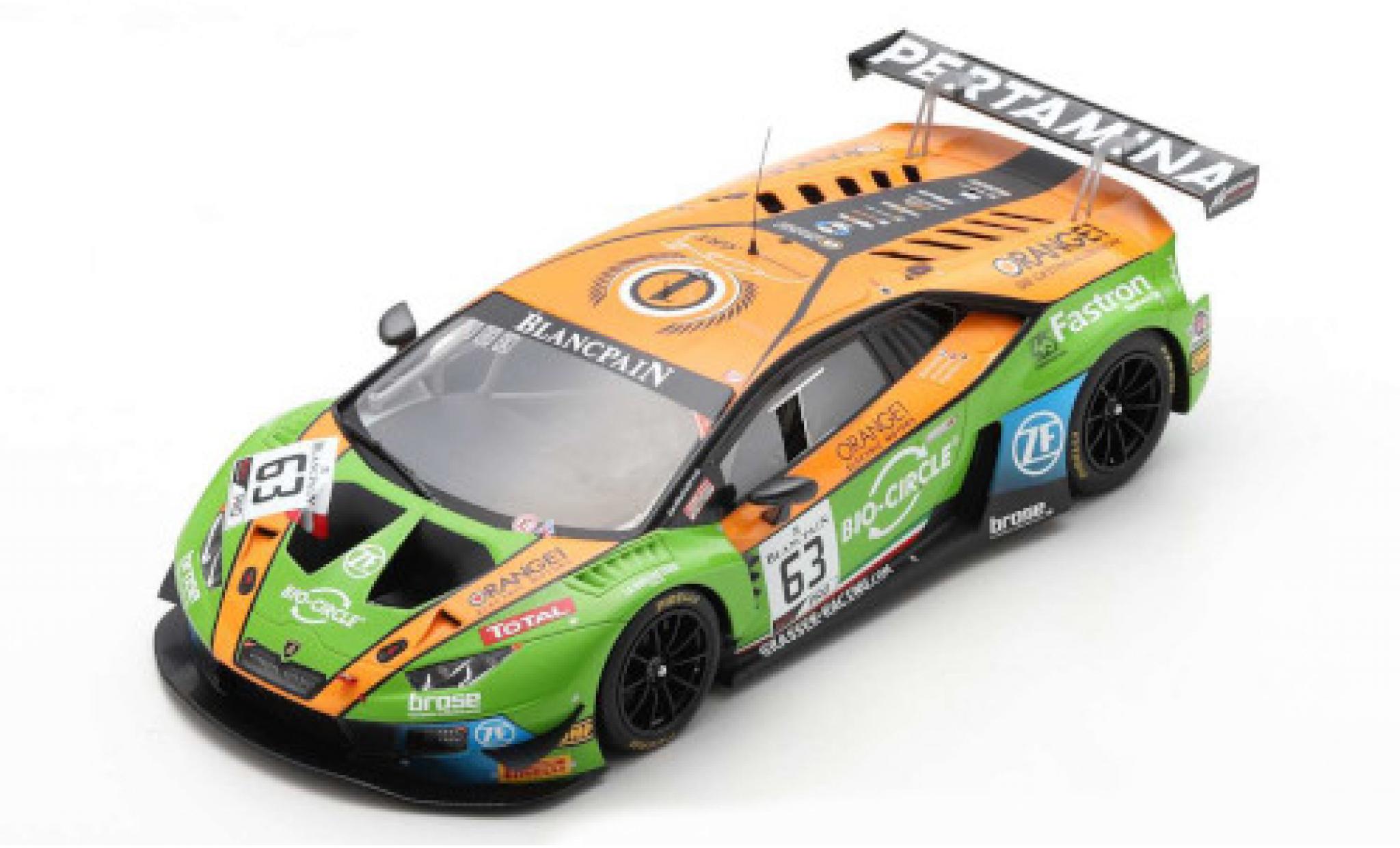 Lamborghini Huracan 1/18 Spark GT3 Evo No.63 GRT Grasser Racing Team 24h Spa 2019 diecast model cars
