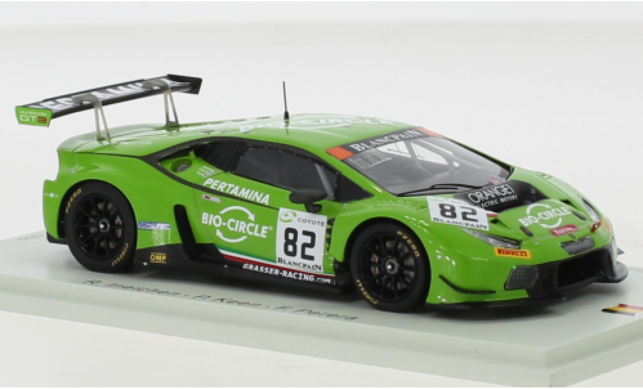 Lamborghini Huracan 1/43 Spark GT3 No.82 GRT Grasser Racing Team 24h Spa 2018 diecast model cars