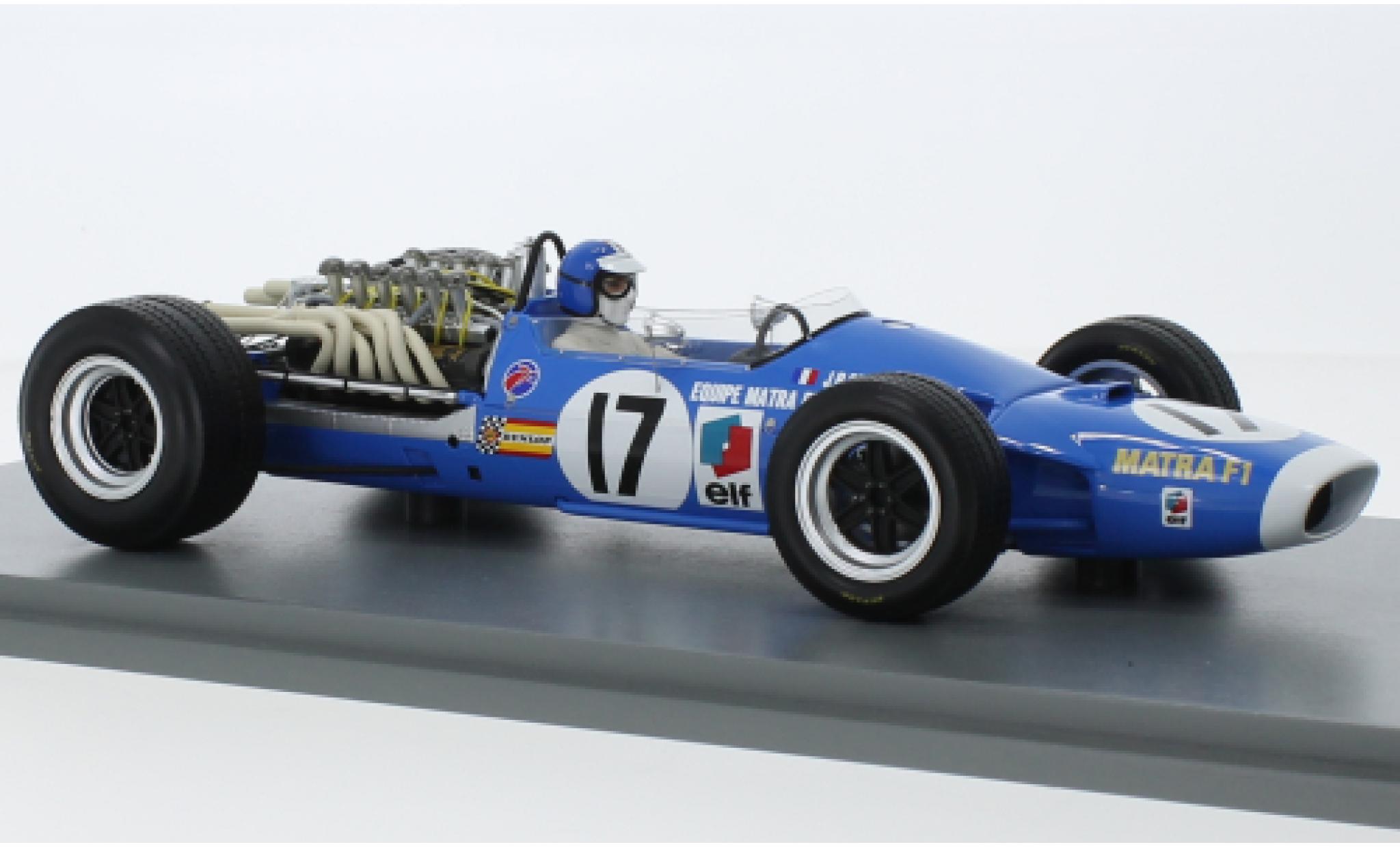 Matra MS1 1/18 Spark 1 No.17 formule 1 GP Pays-Bas 1968 diecast model cars