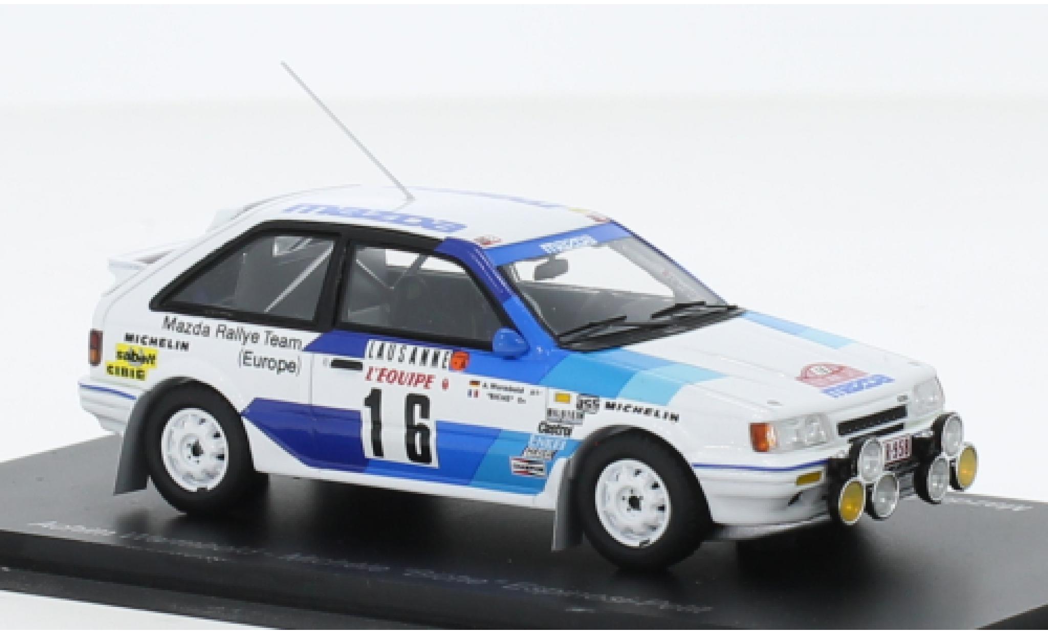 Mazda 323 1/43 Spark 4WD No.16 Rally Team Europe Rally WM Rally Monte Carlo 1986 diecast model cars