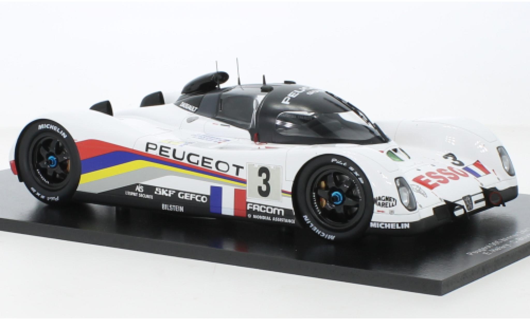 Peugeot 905 1/18 Spark No.3 Esso 24h Le Mans 1993 diecast model cars